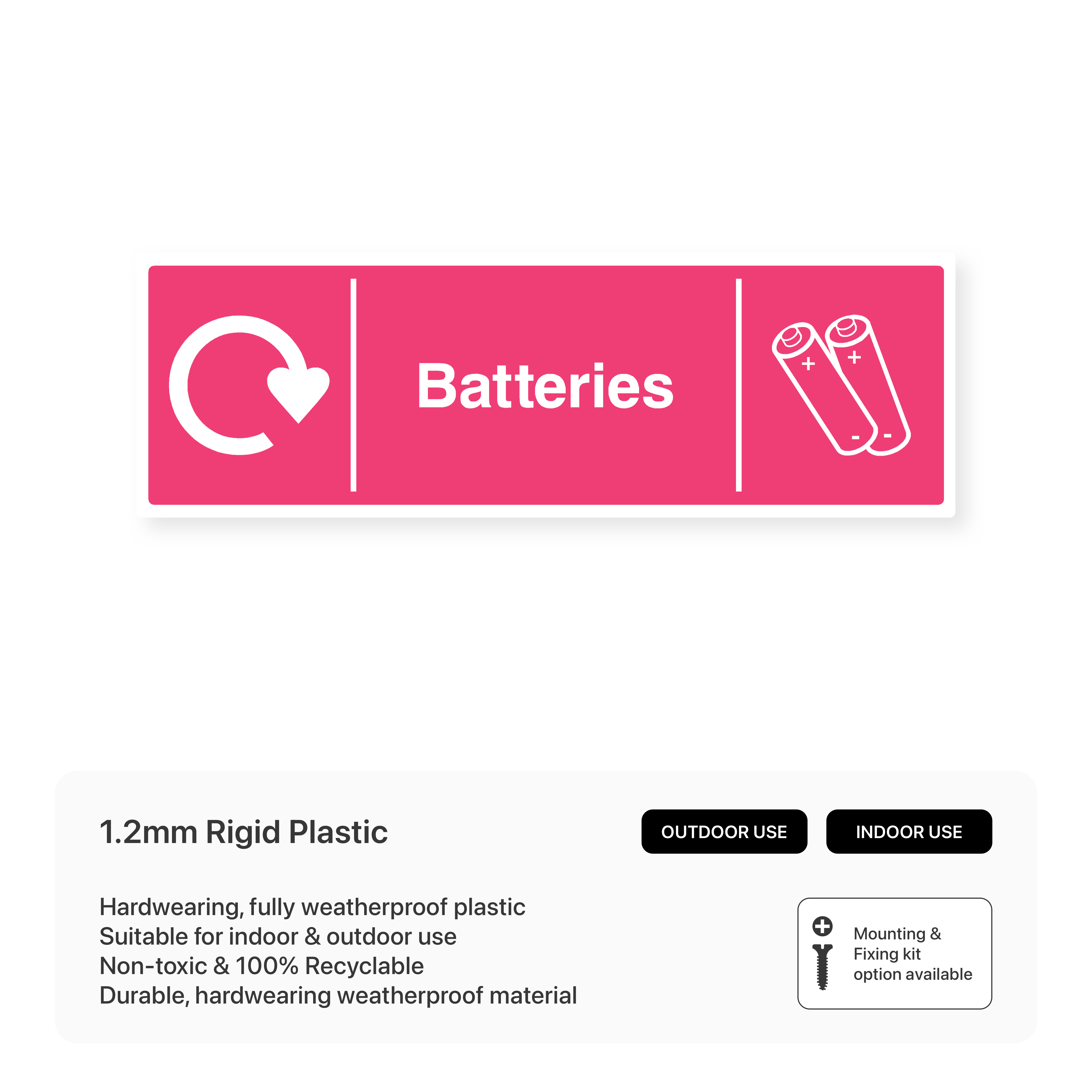 Batteries Recycling - Safety Sign – Safety Signs & Stickers