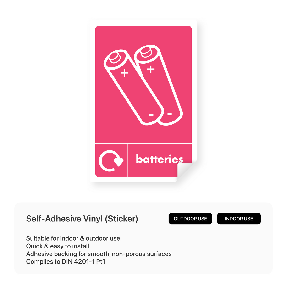 Sticker Graph Battery Recycling – Safety Signs & Stickers