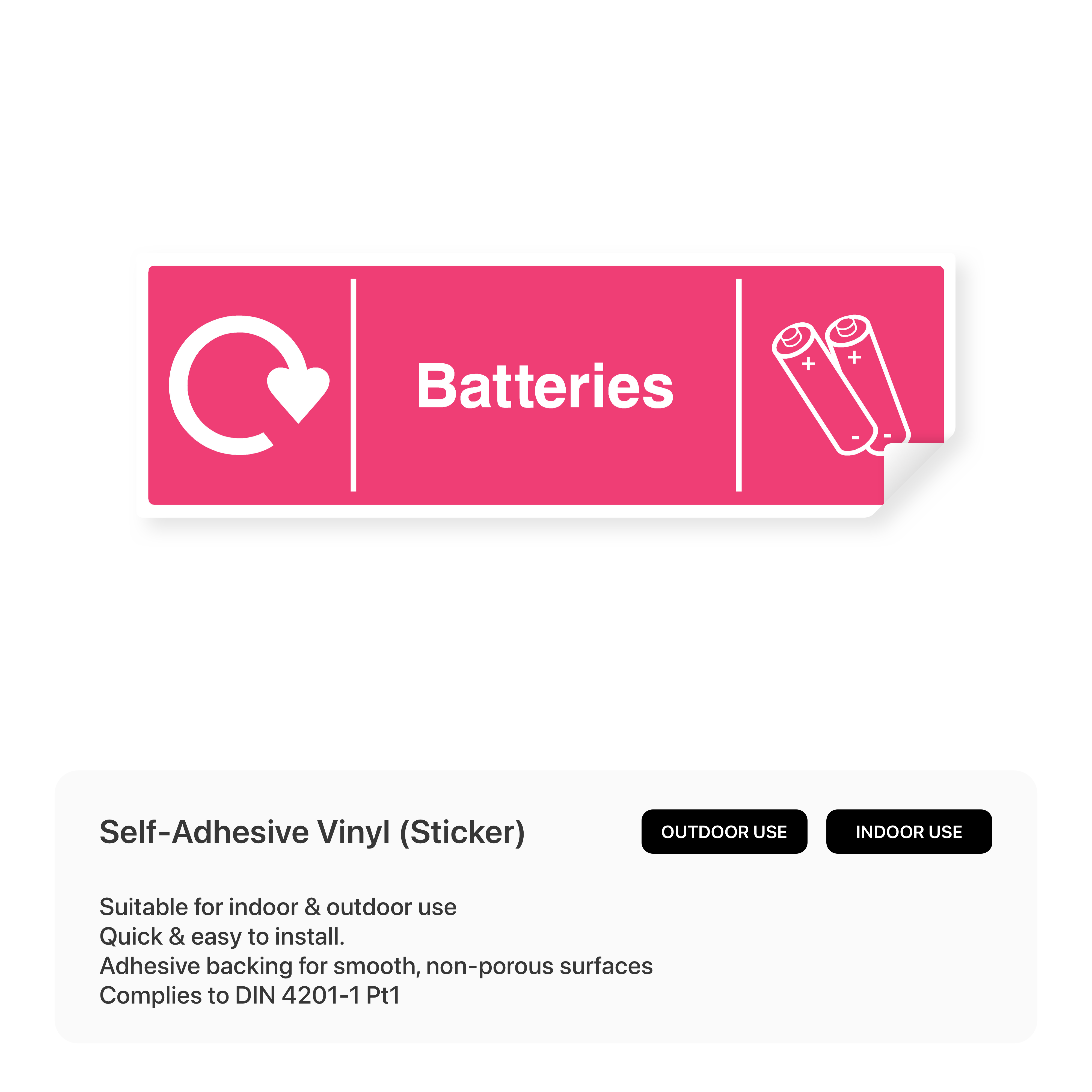 Batteries Recycling - Safety Sign – Safety Signs & Stickers