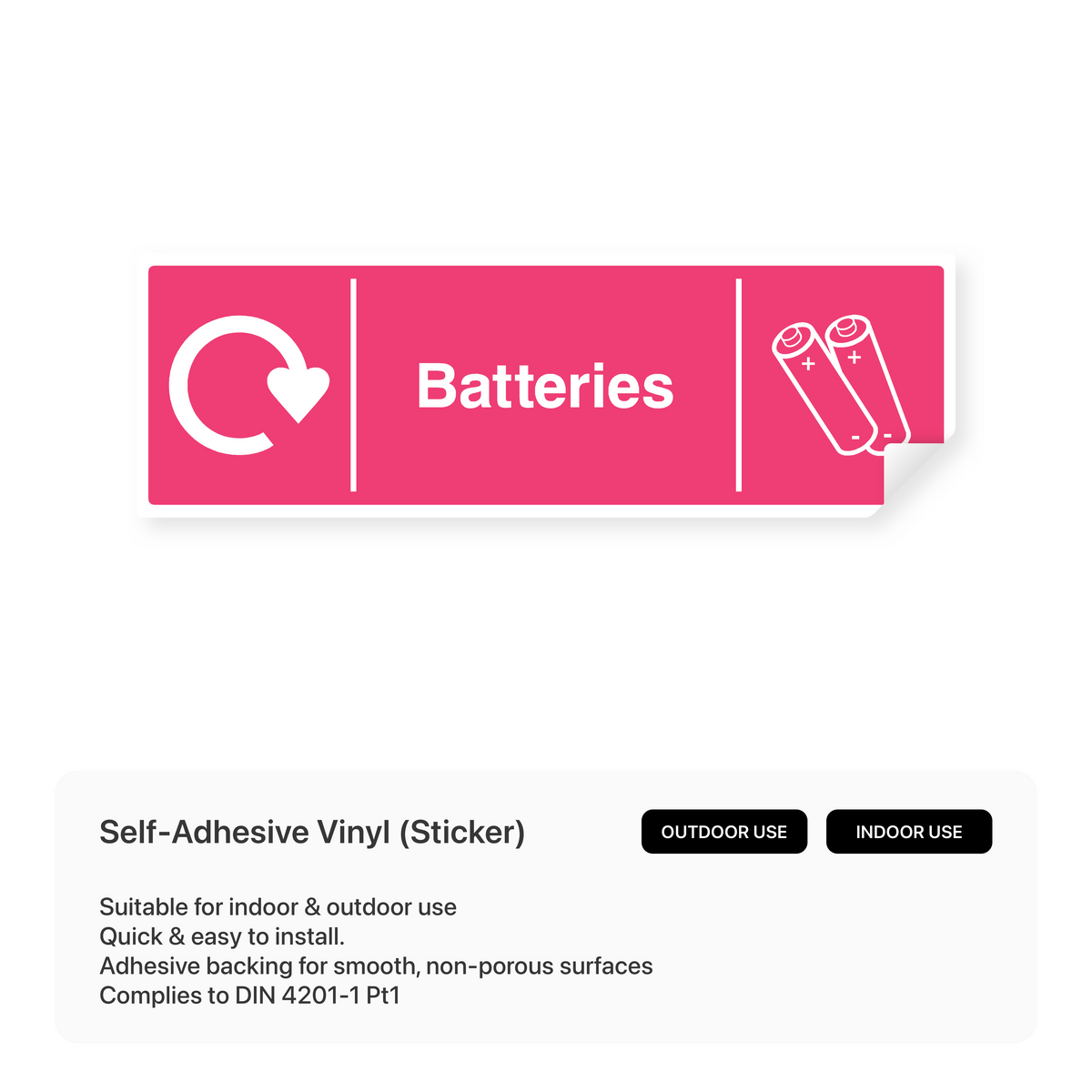 Battery Remote Sign Batteries Recycling - Safety Sign – Safety Signs & Stickers