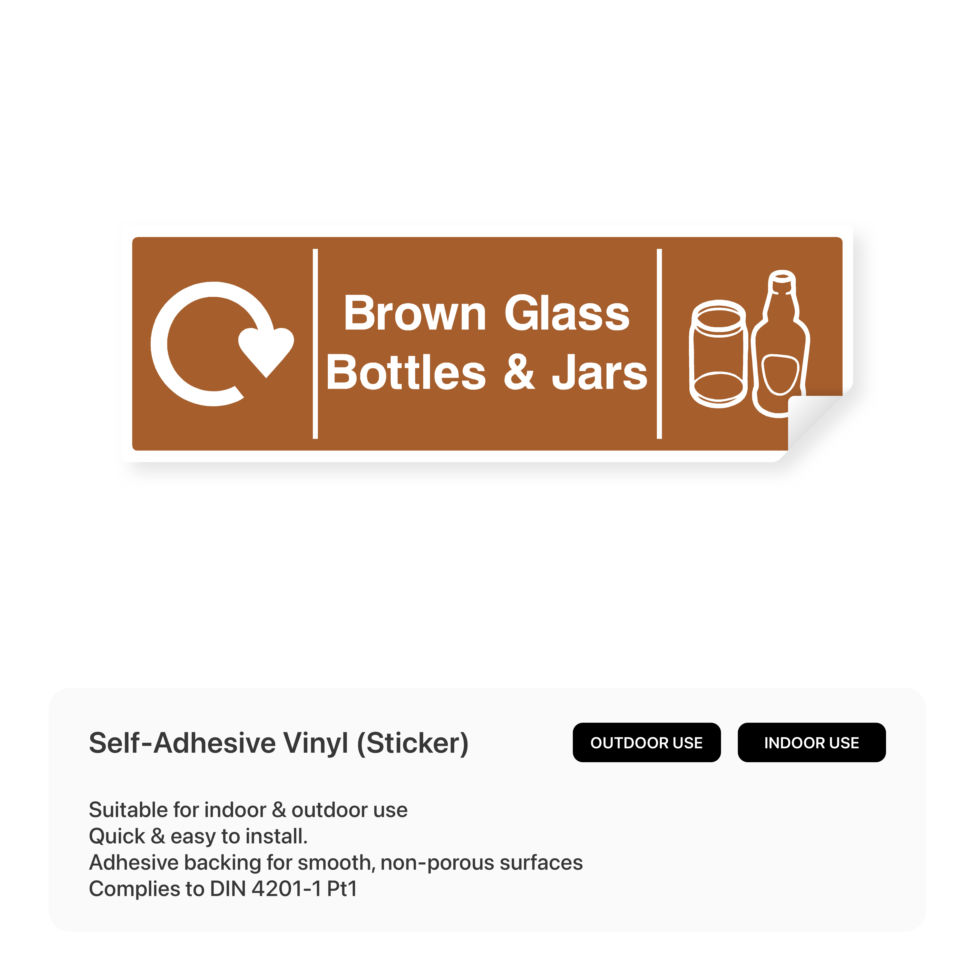 Brown Glass Recycling Sign