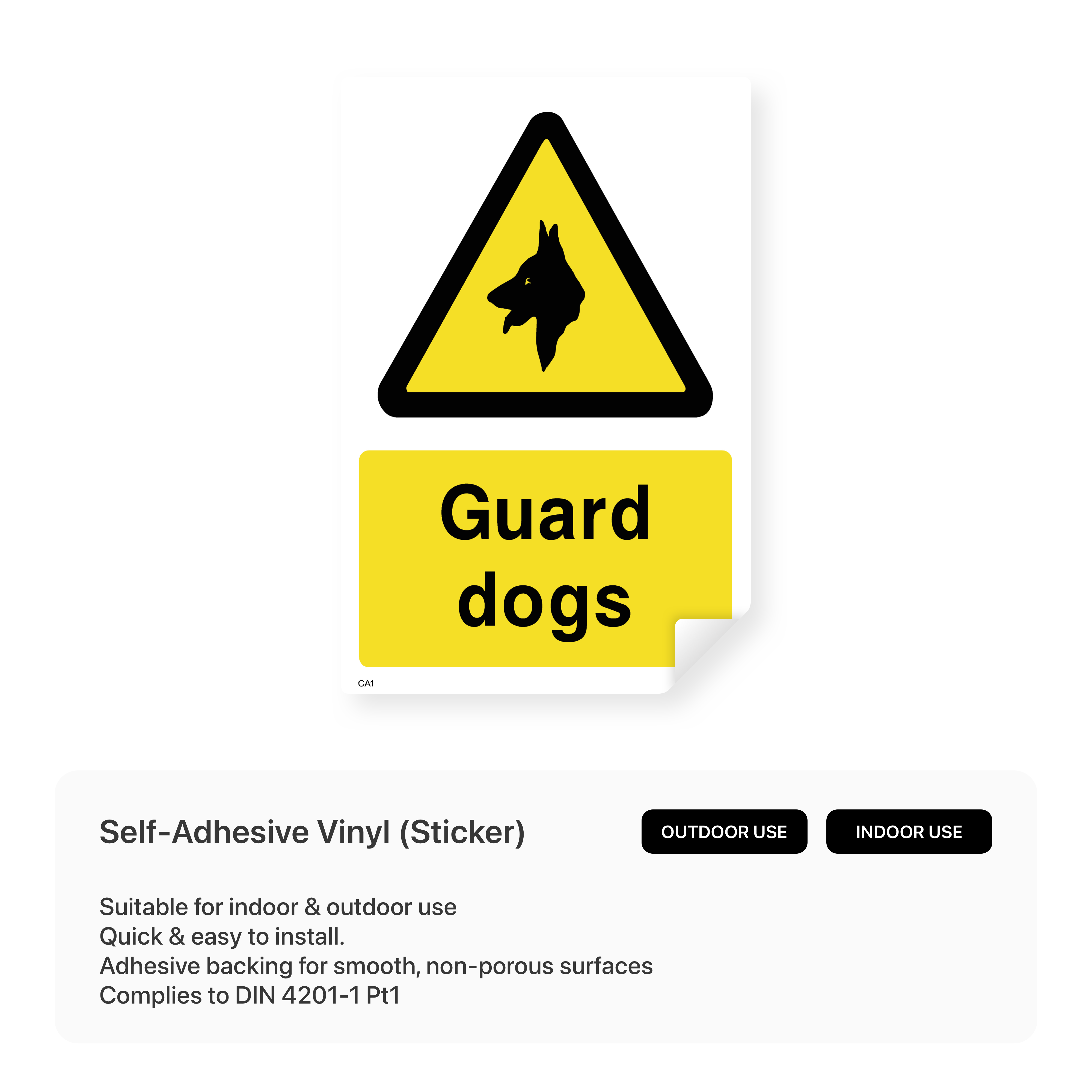 Guard dog sign with silhouette