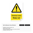 Sign with "Chemical Store Keep Out"