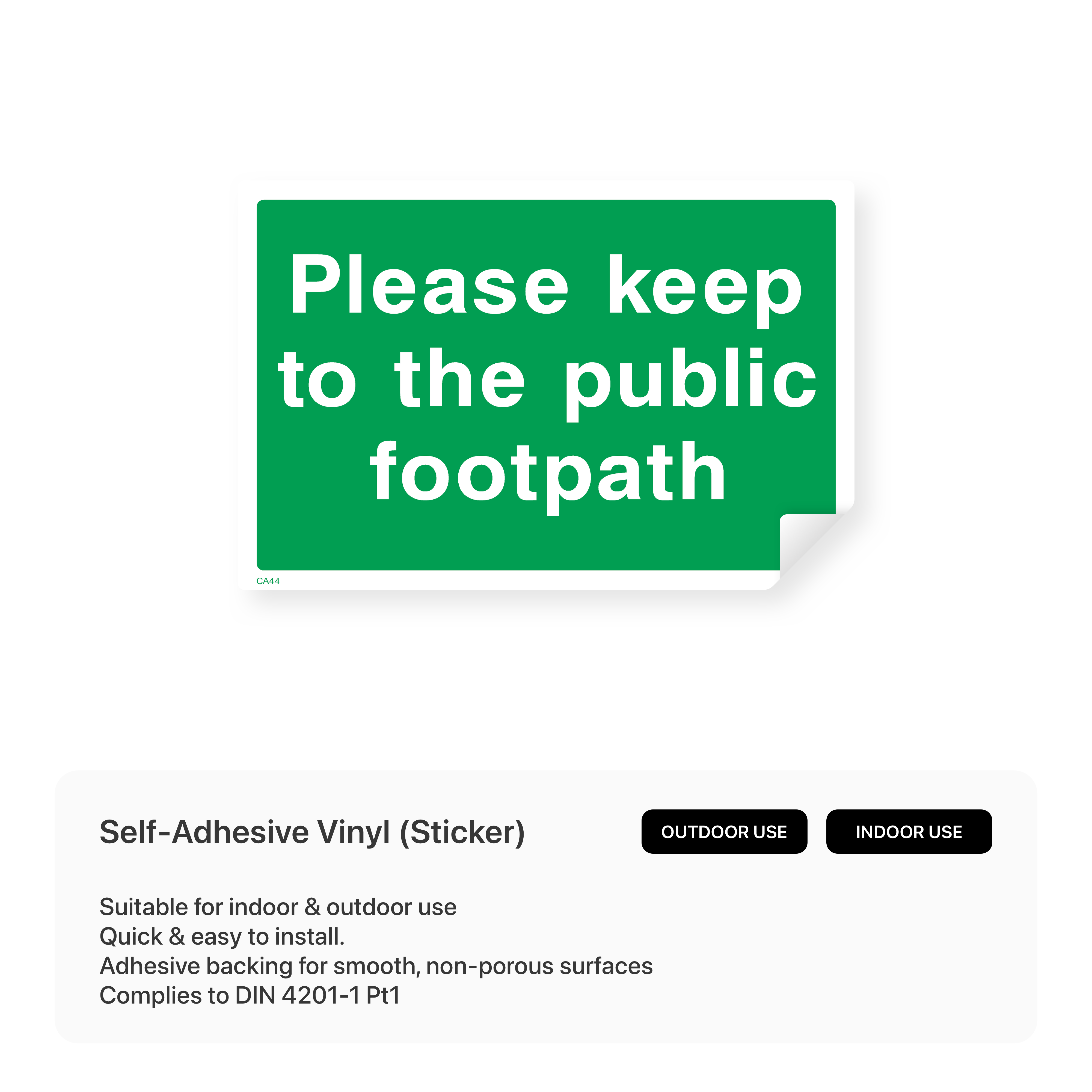 "Please keep to the public footpath" signage for outdoor areas