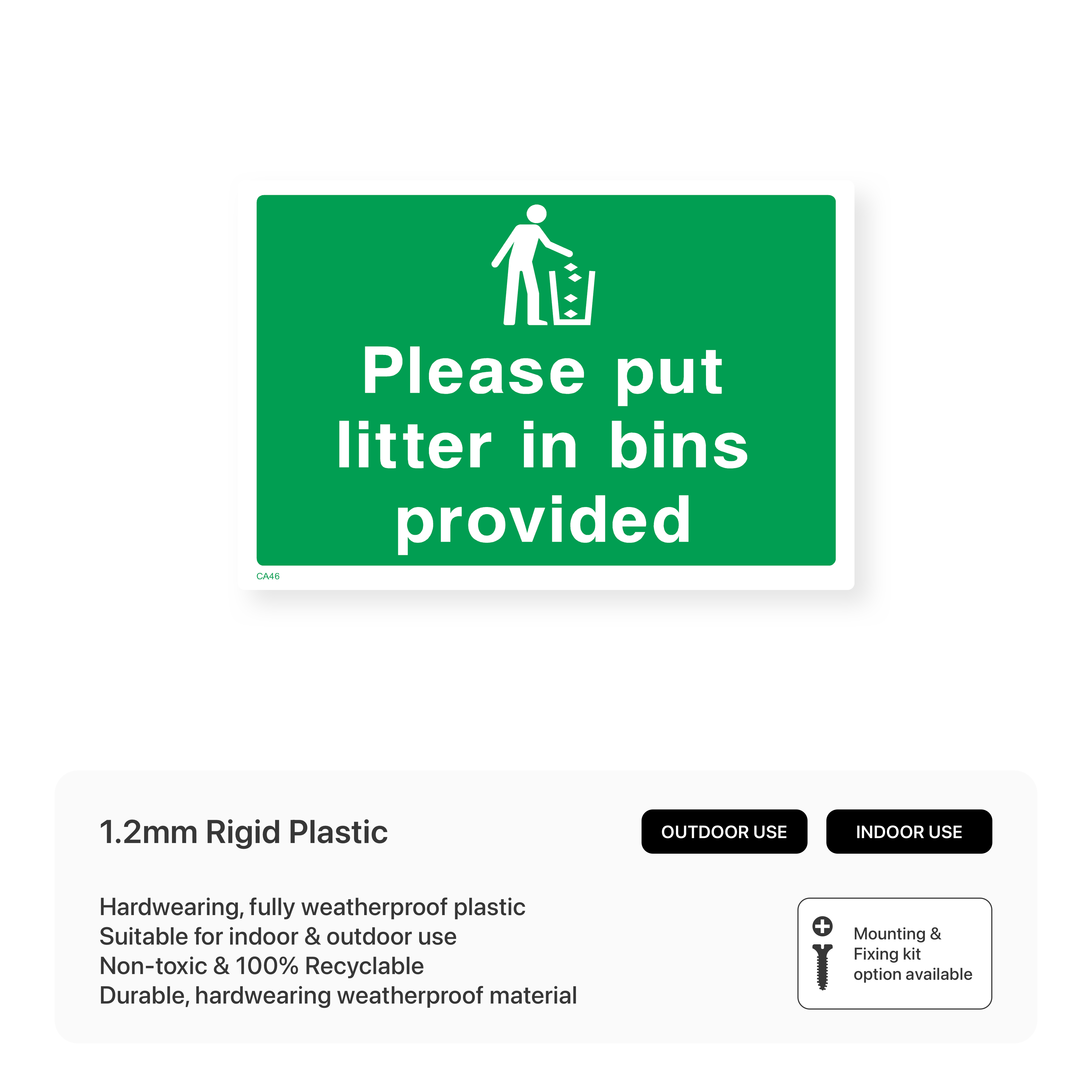 Litter Disposal Sign – Safety Signs & Stickers