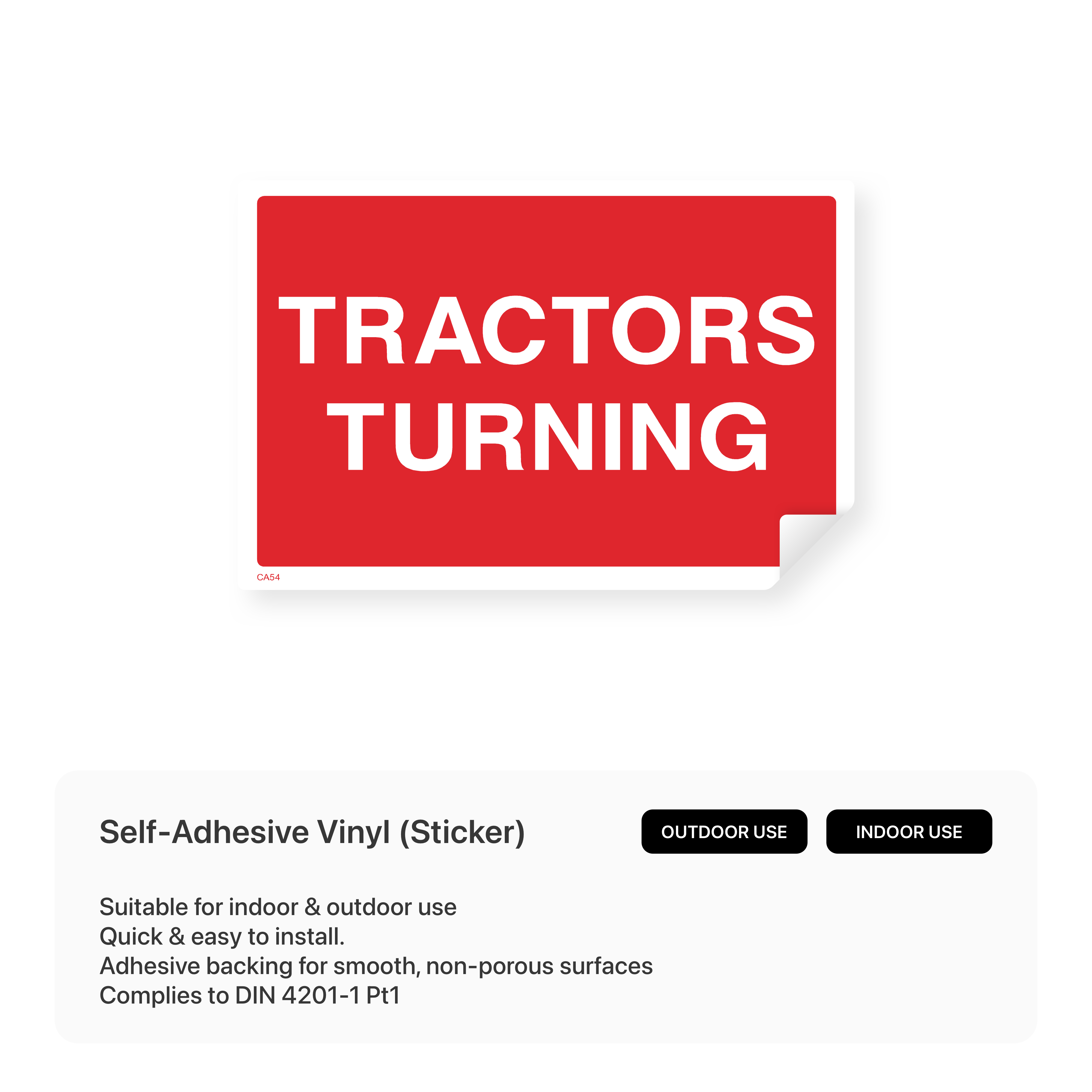 Sign with "Tractors Turning"