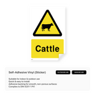 Sign with cattle silhouette