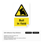 Sign with "Bull in Field"