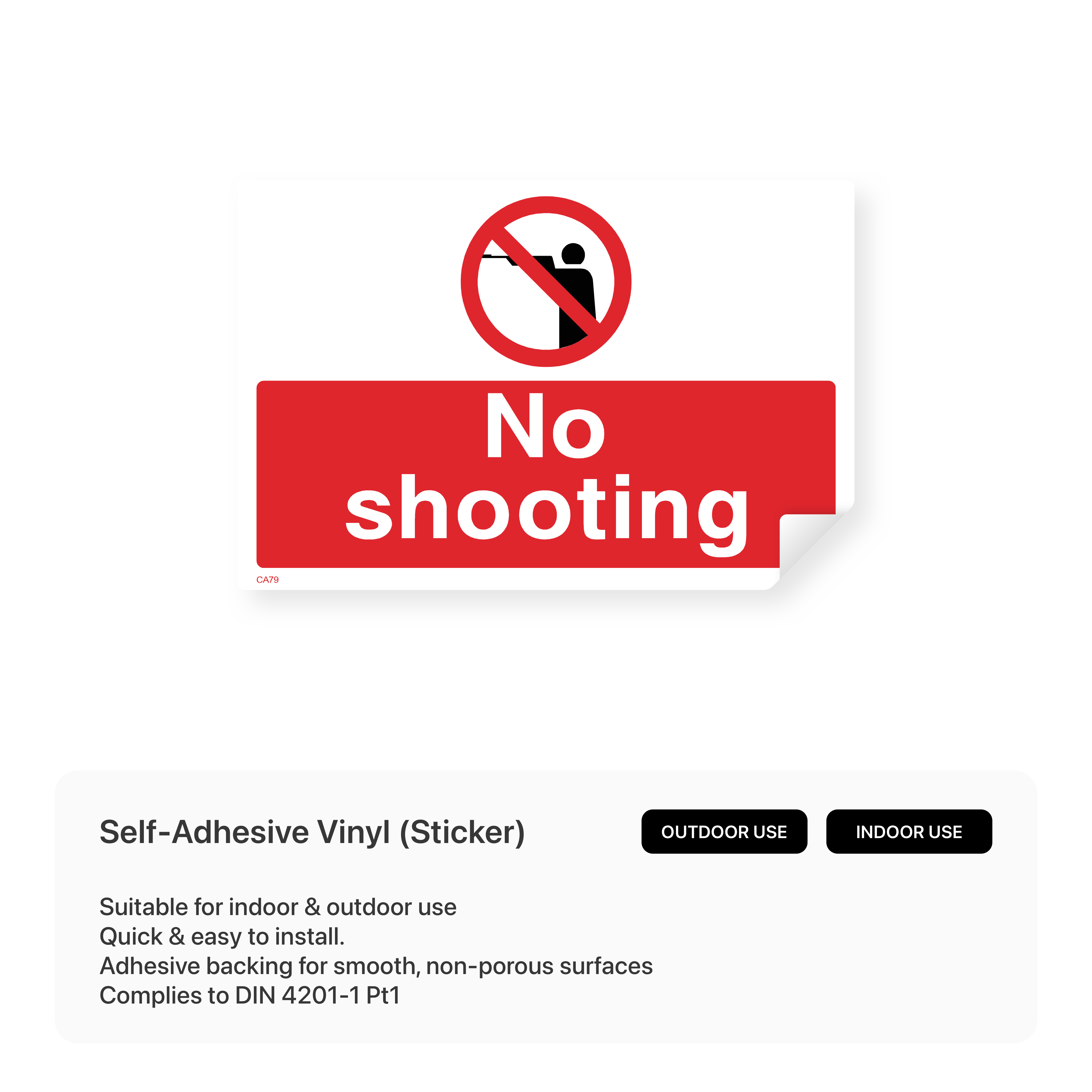 "No Shooting Warning" sign for safety and security