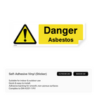 Construction site warning sign: "Danger asbestos"