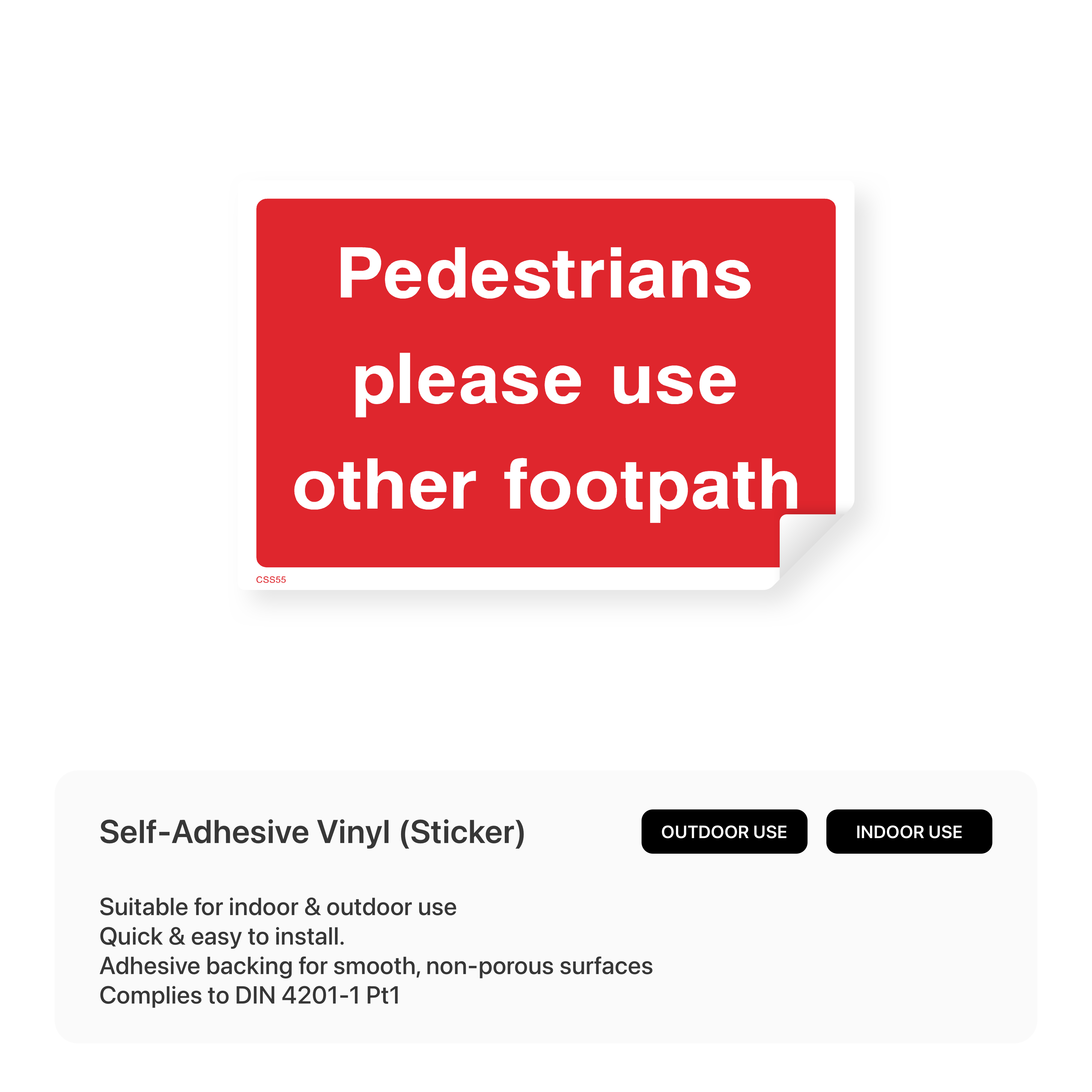 Construction site sign: "Pedestrians please use other footpath"