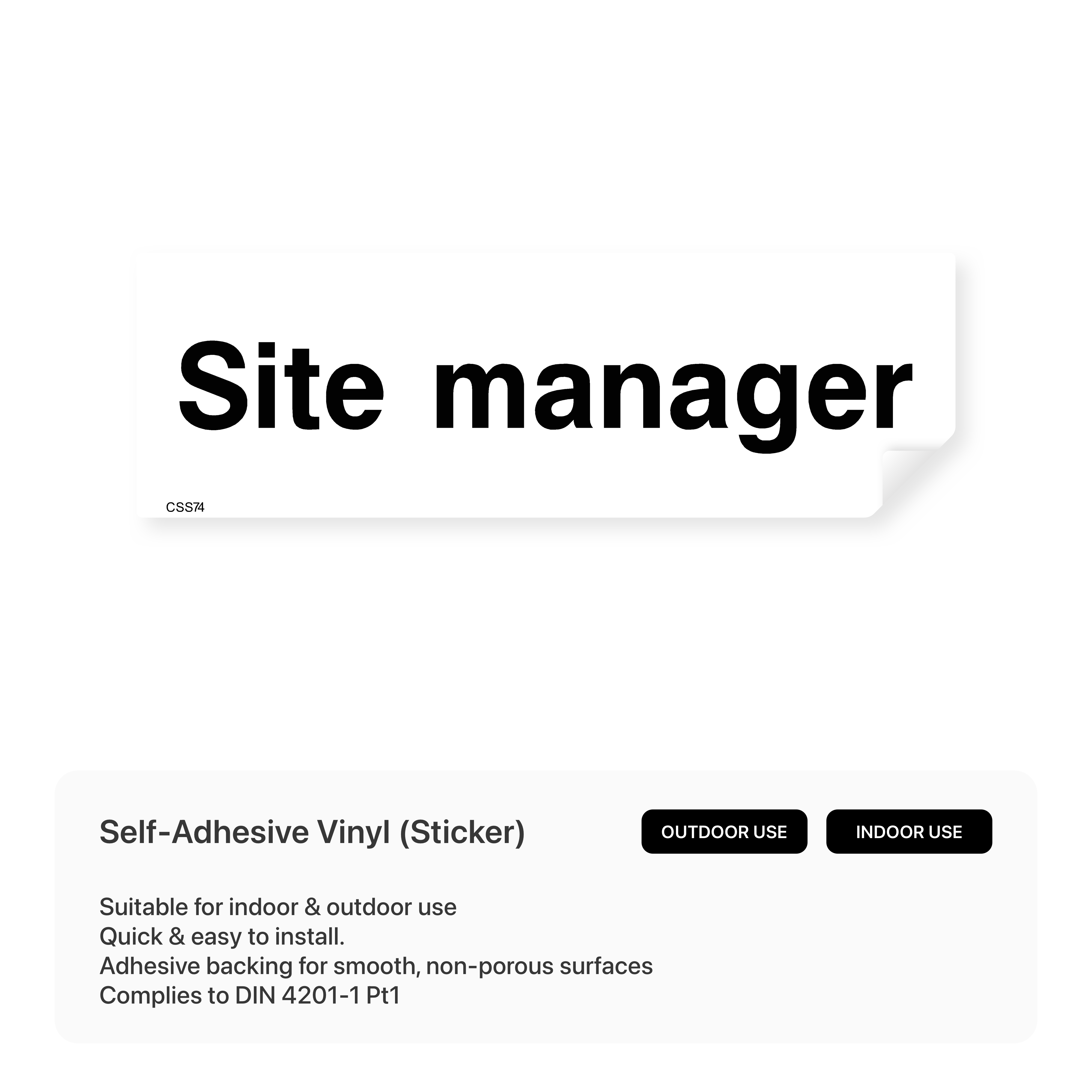 Construction site sign: "Site Manager"