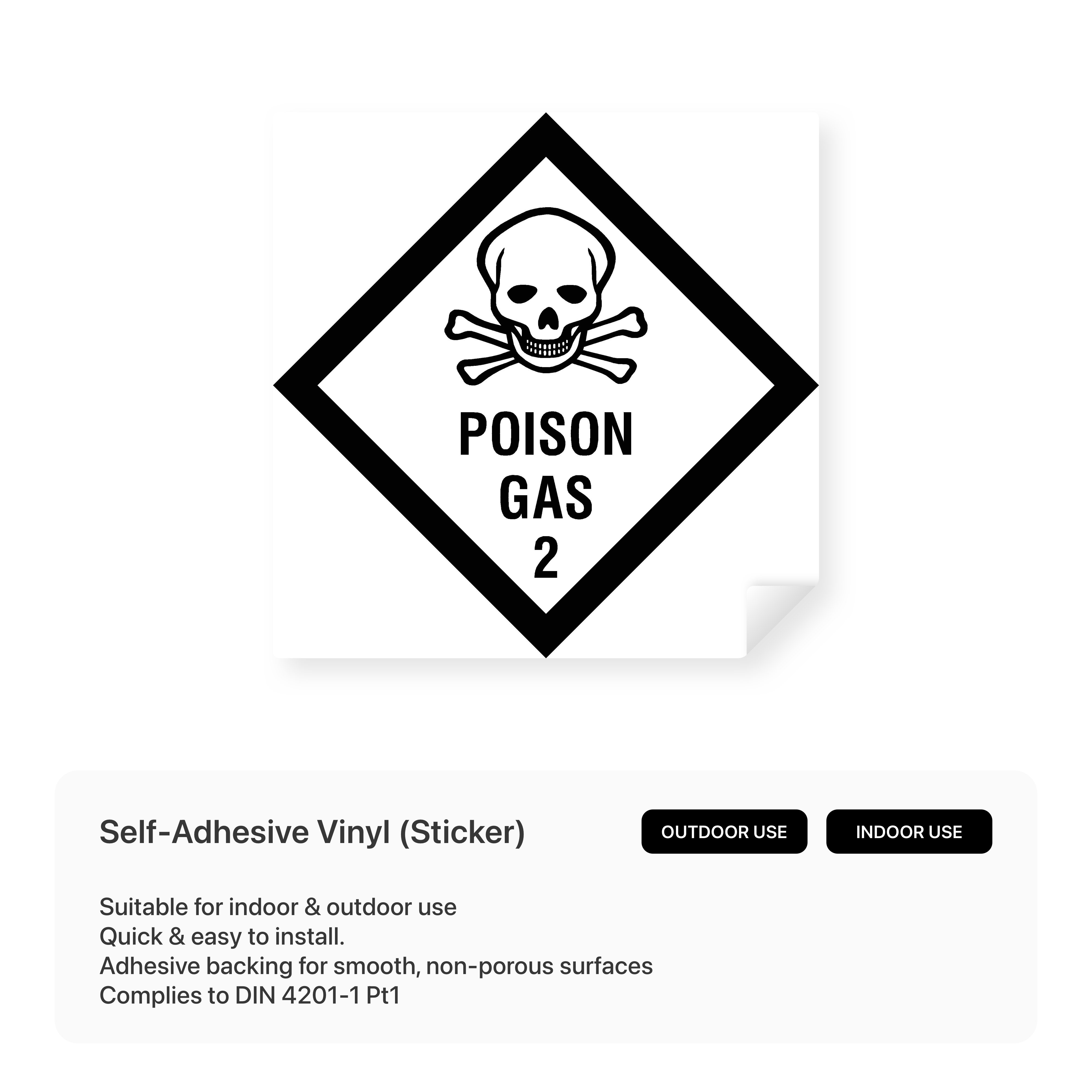 Hazchem sign for poison gas