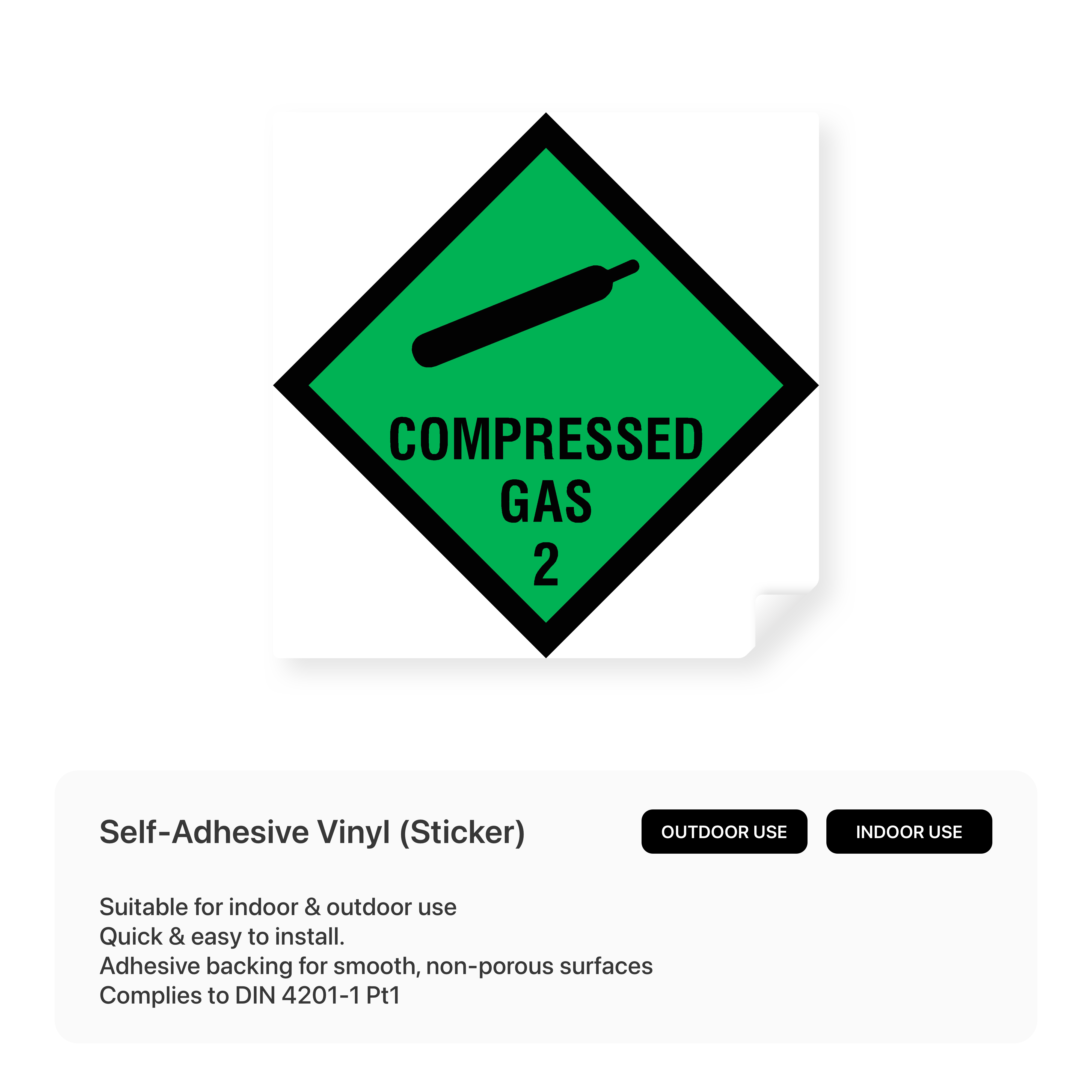 Hazchem sign for compressed gas