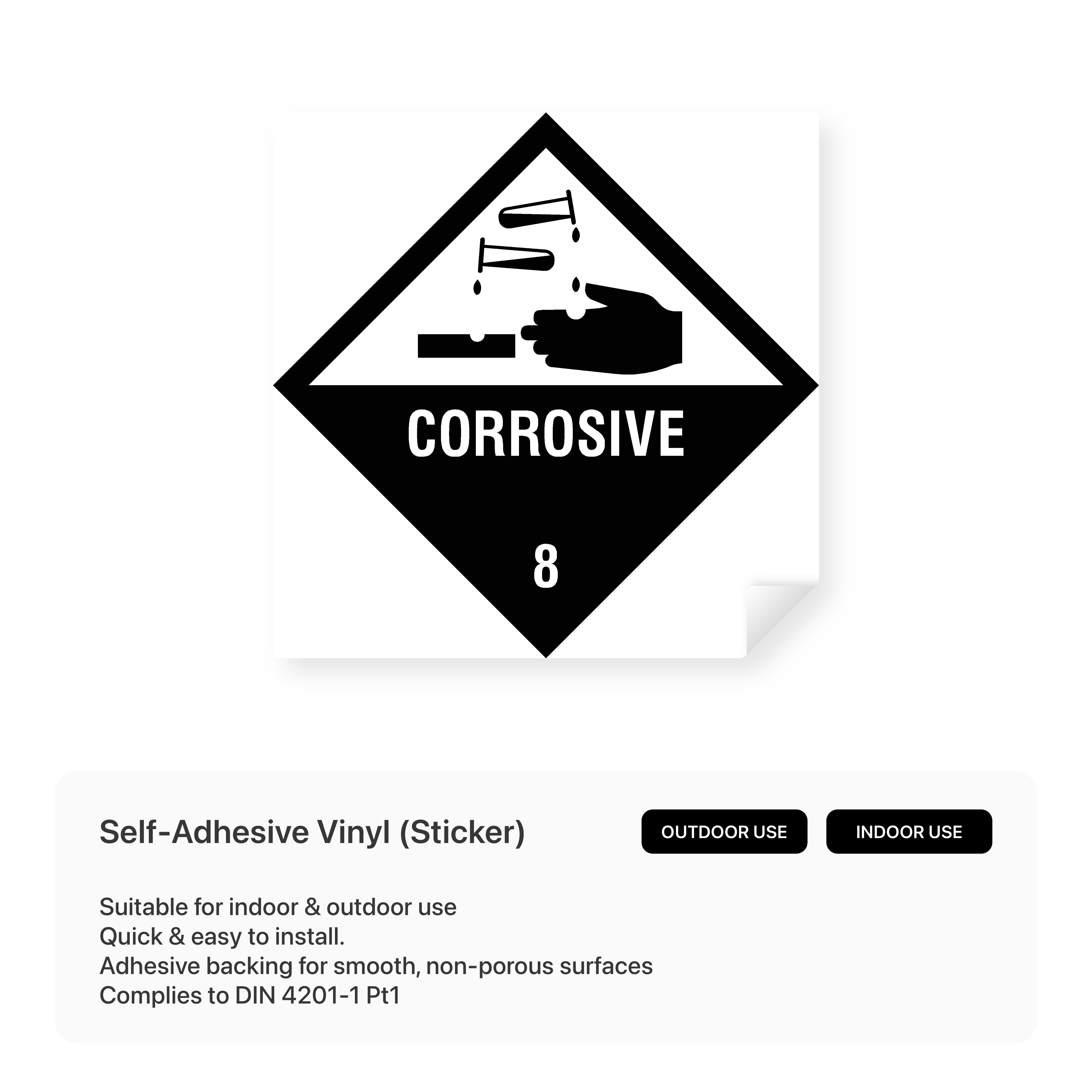 Hazchem sign for corrosive substances