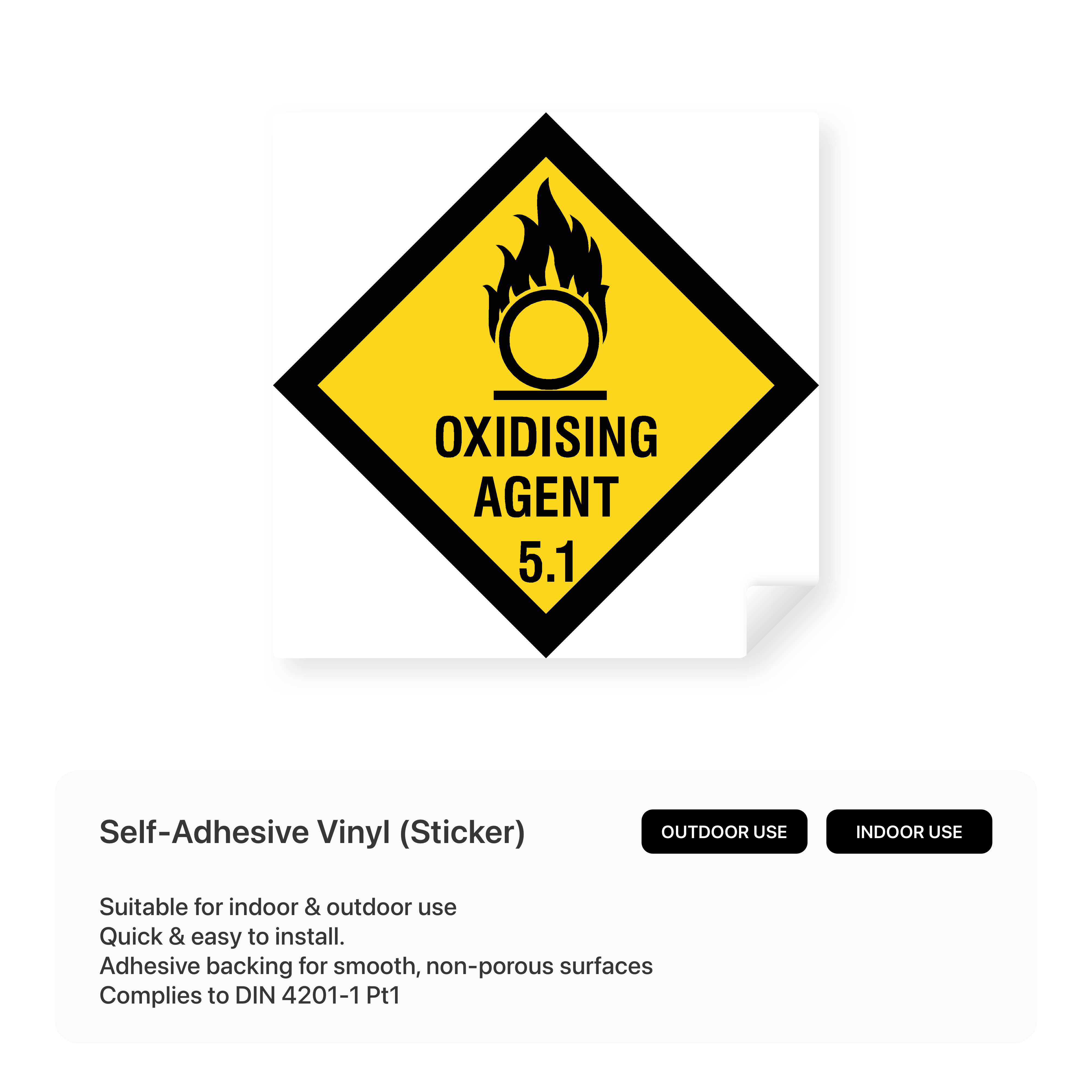 Hazchem sign for oxidising agents