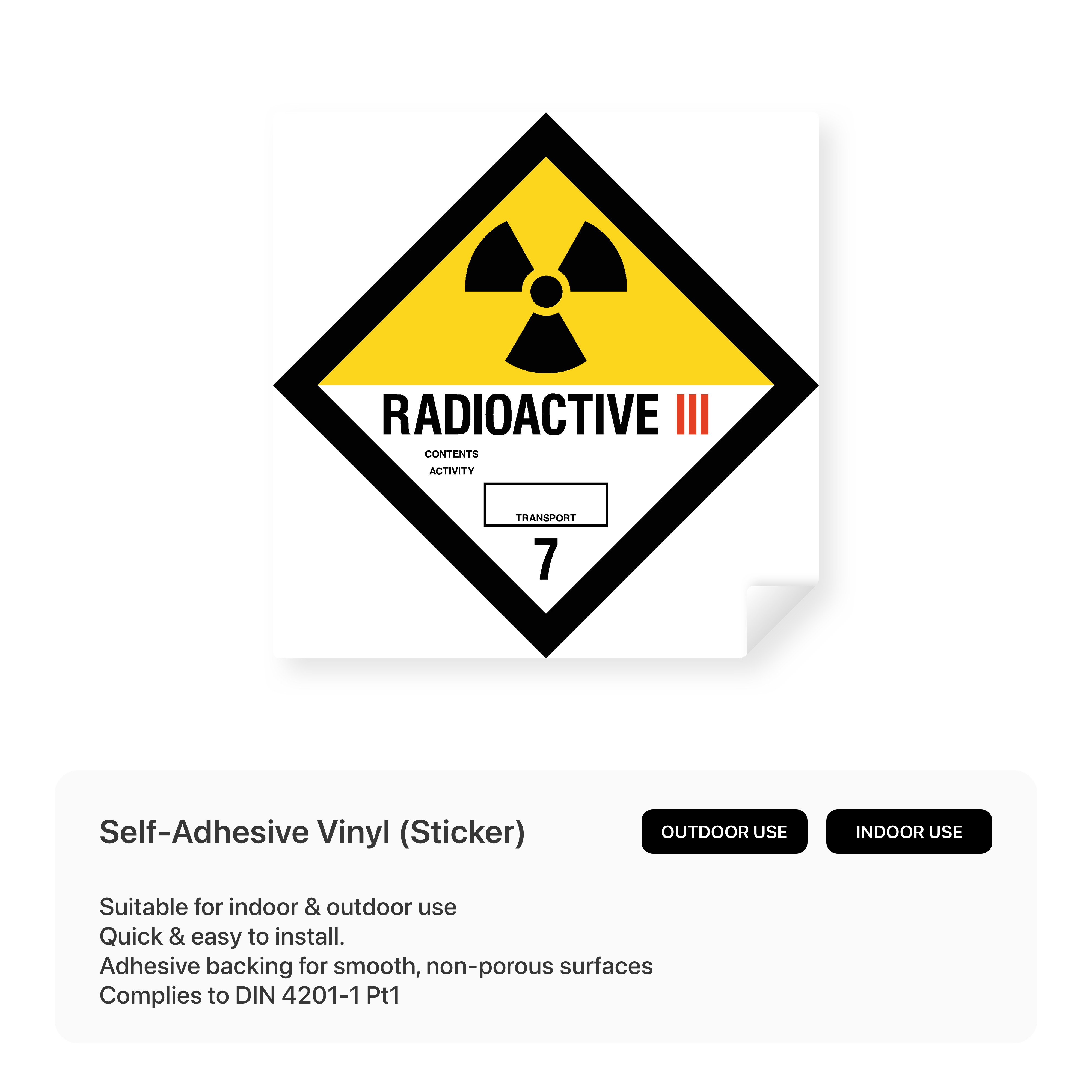 Hazchem sign for radioactive materials