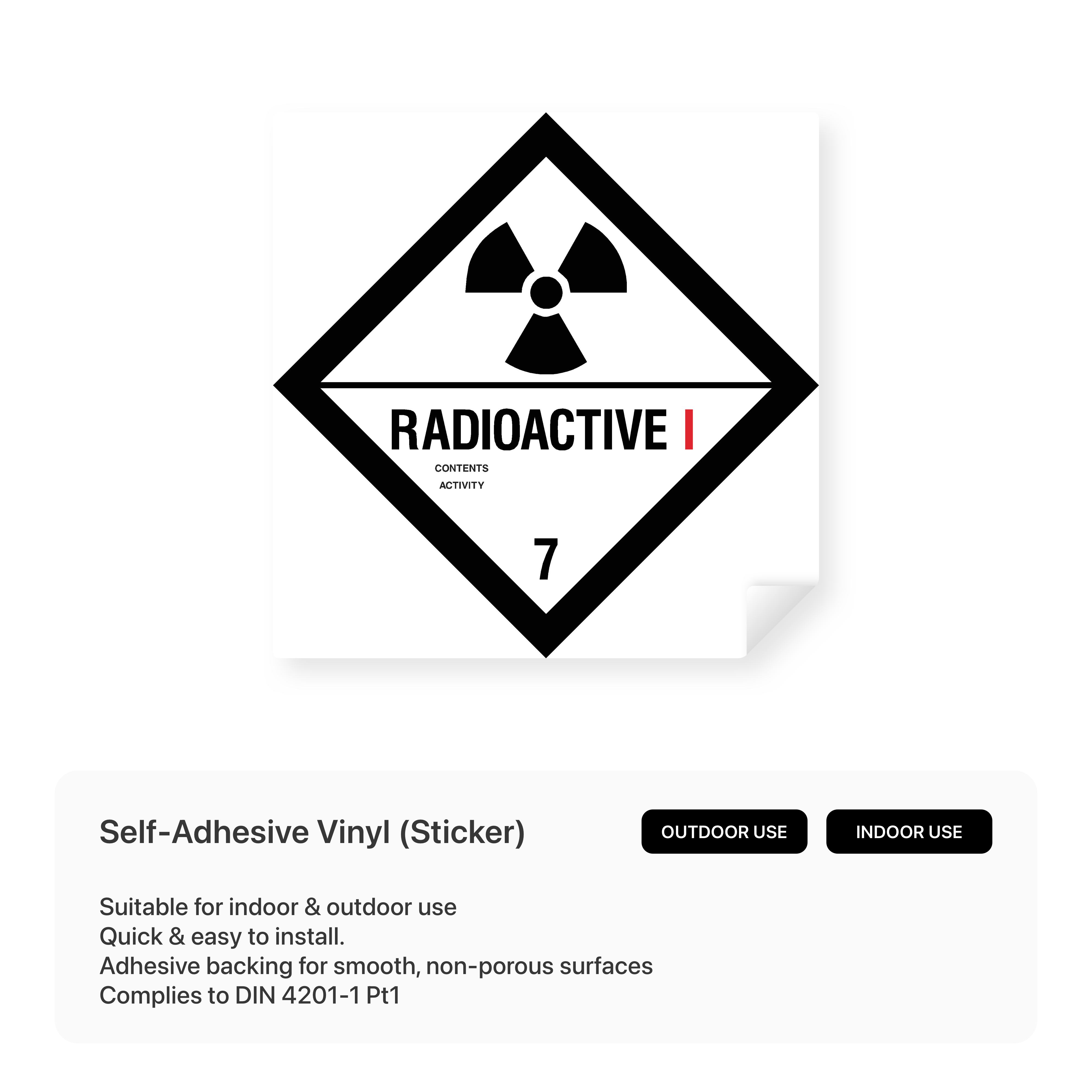 Radioactive I 7 - Hazchem Sign – Safety Signs & Stickers