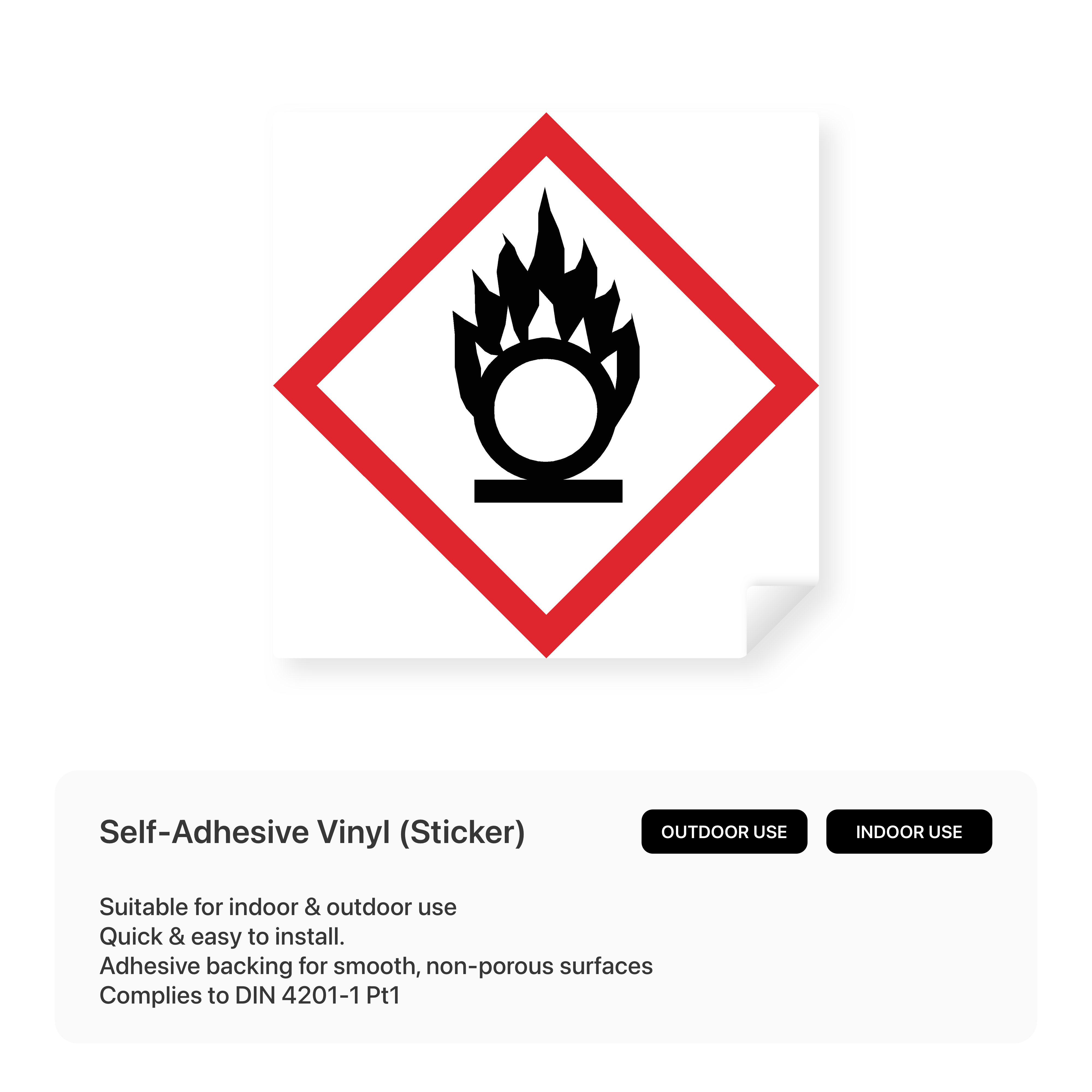 Oxidising hazard symbol