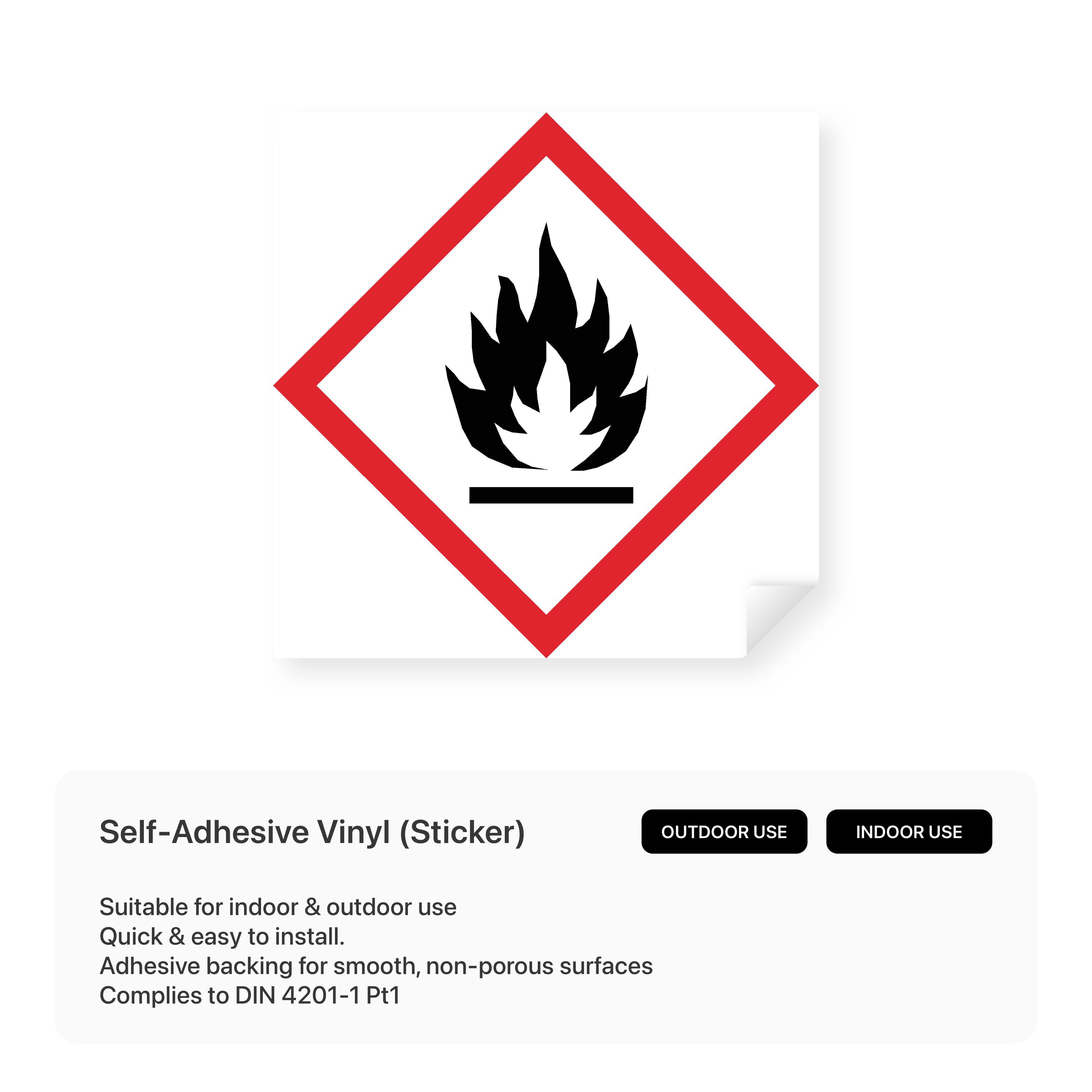 Flammable Hazard GHS Symbol Sign – Safety Signs & Stickers