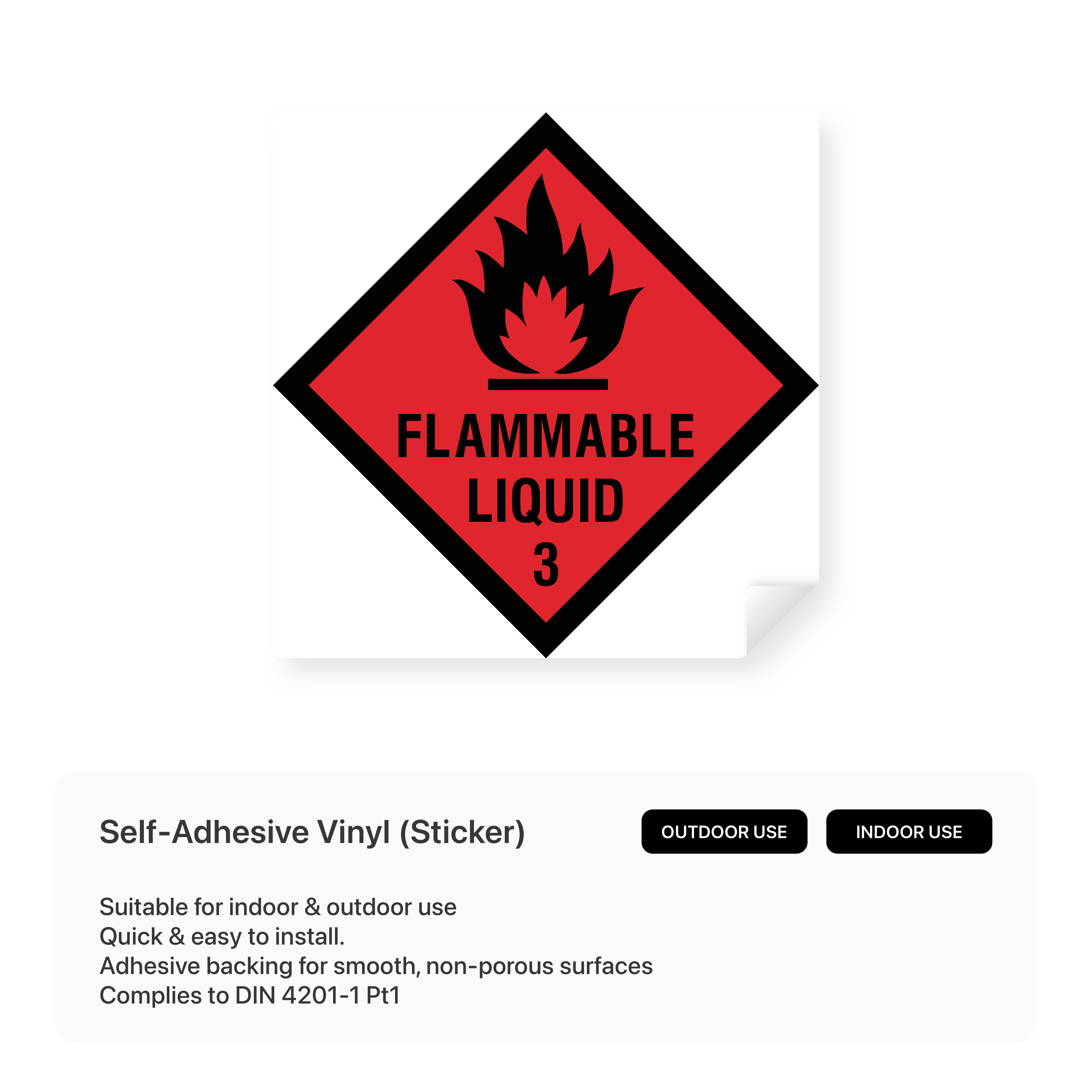 Flammable liquid hazard diamond