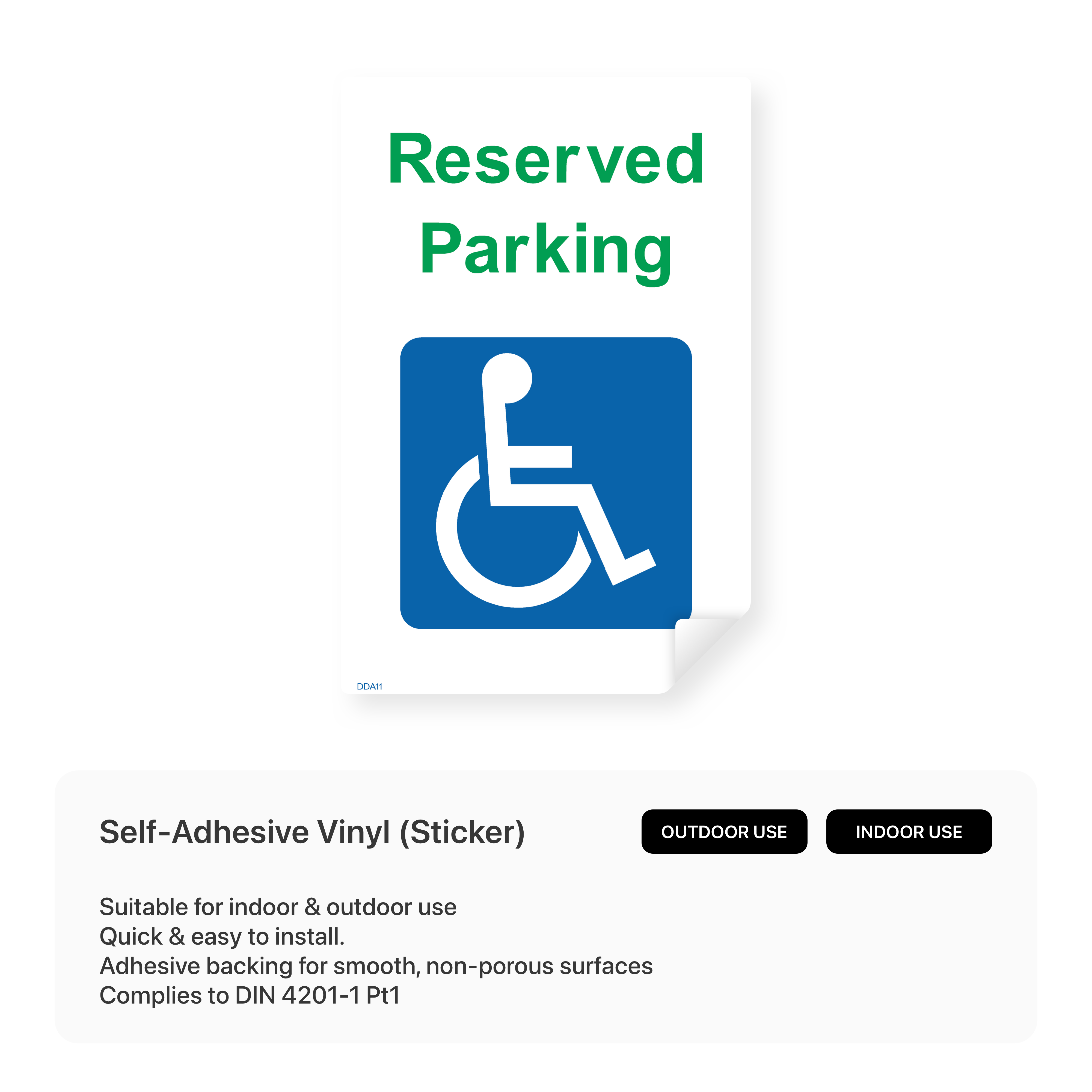 Disabled reserved parking sign