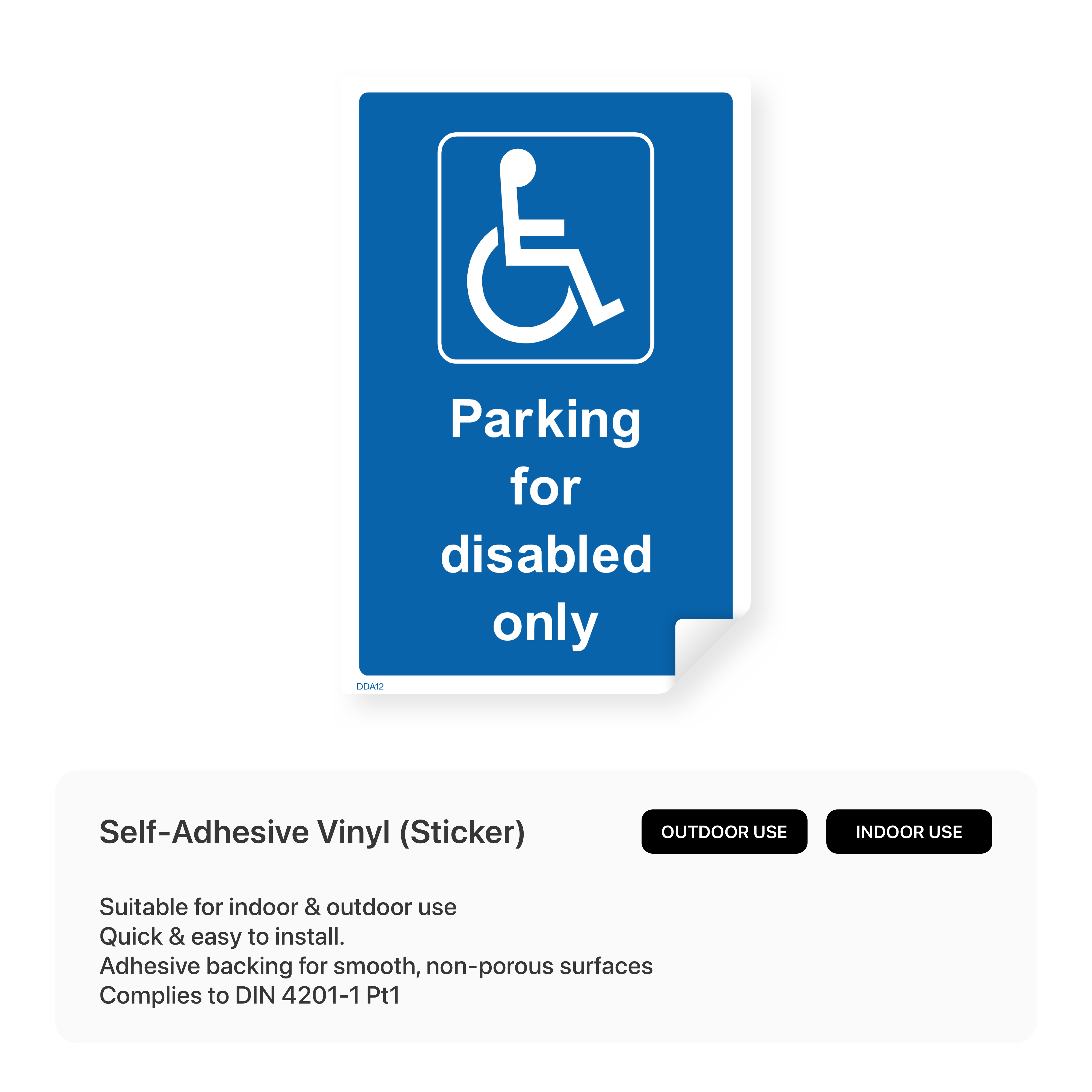 Parking for disabled only sign