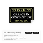 No parking sign for garages