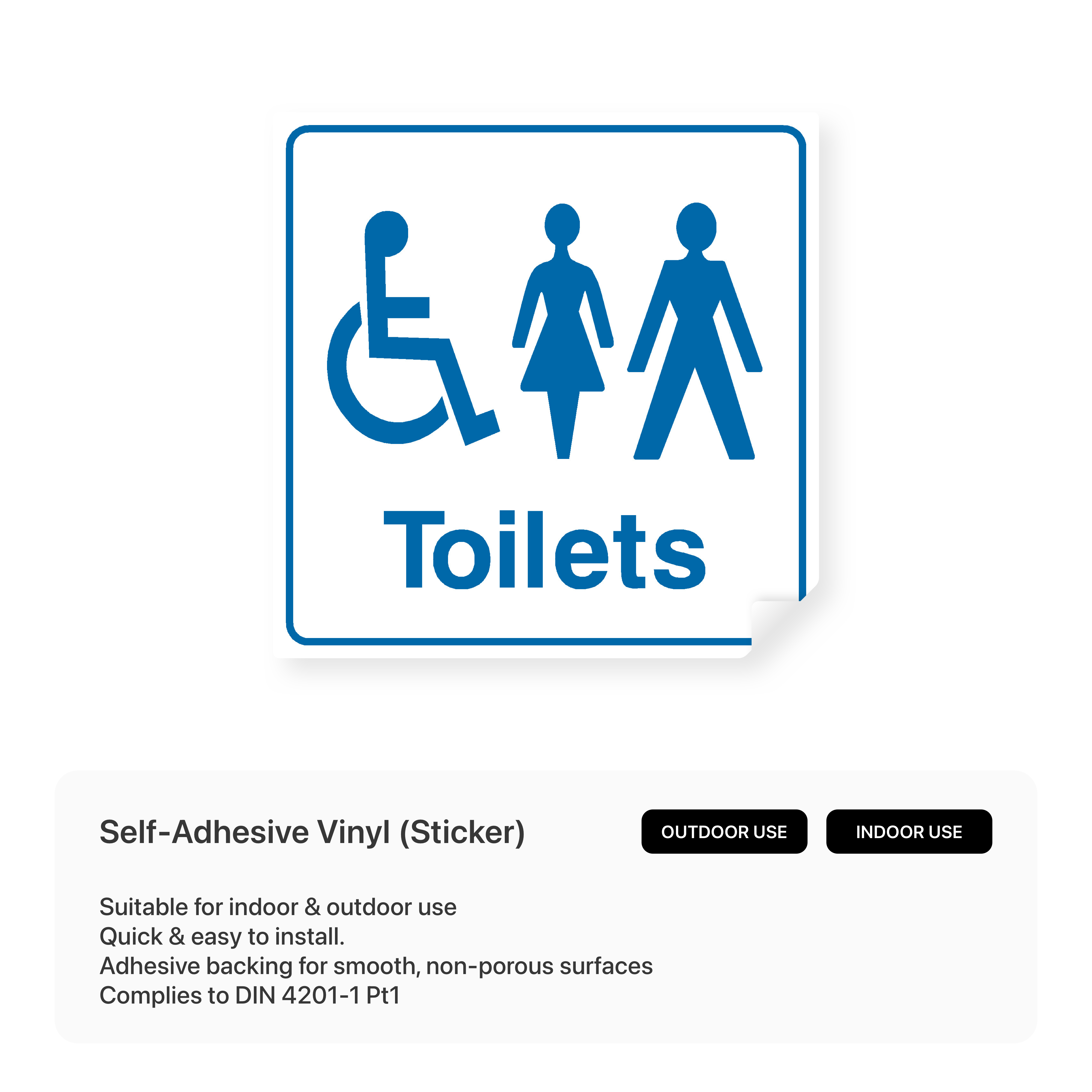 Square sign for mixed and disabled toilets.