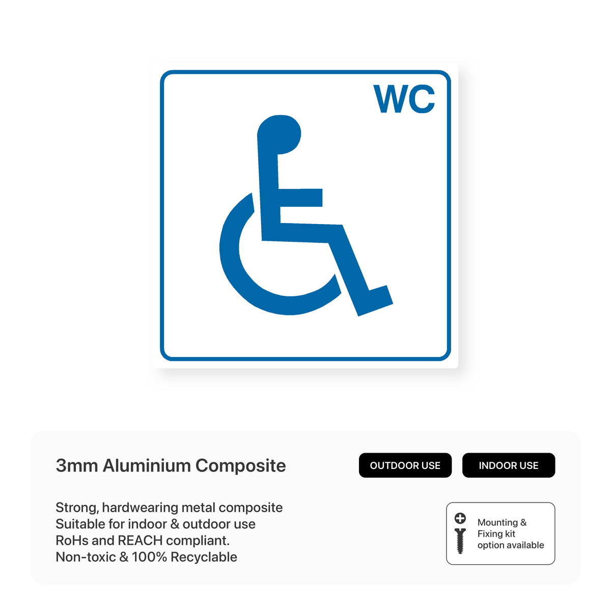 Wc Hand Sign Disabled WC Toilet Sign – Safety Signs & Stickers