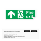 Fire exit sign with up arrow