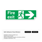 Fire exit sign with right arrow