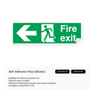 Fire exit sign with left arrow