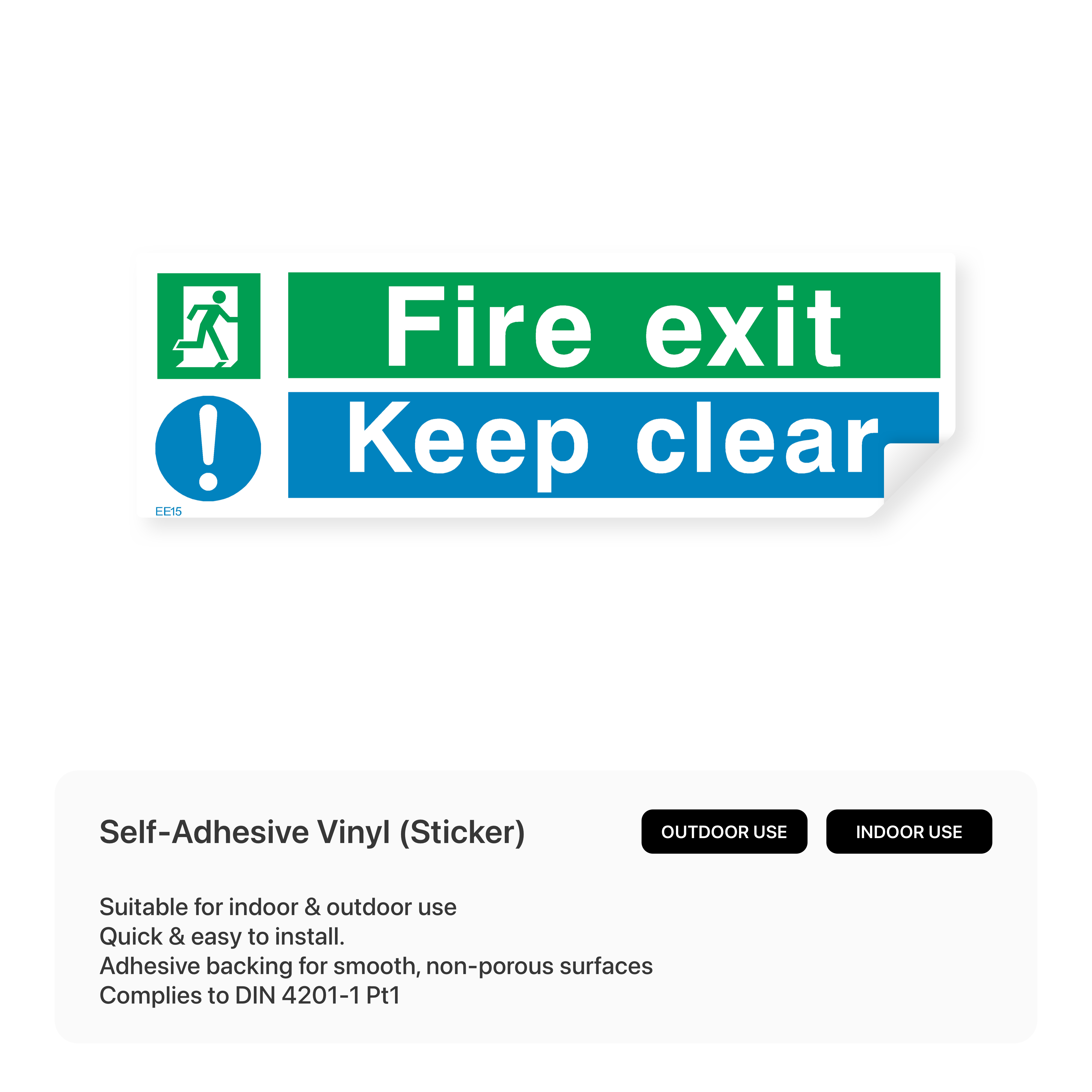 Fire exit keep clear sign