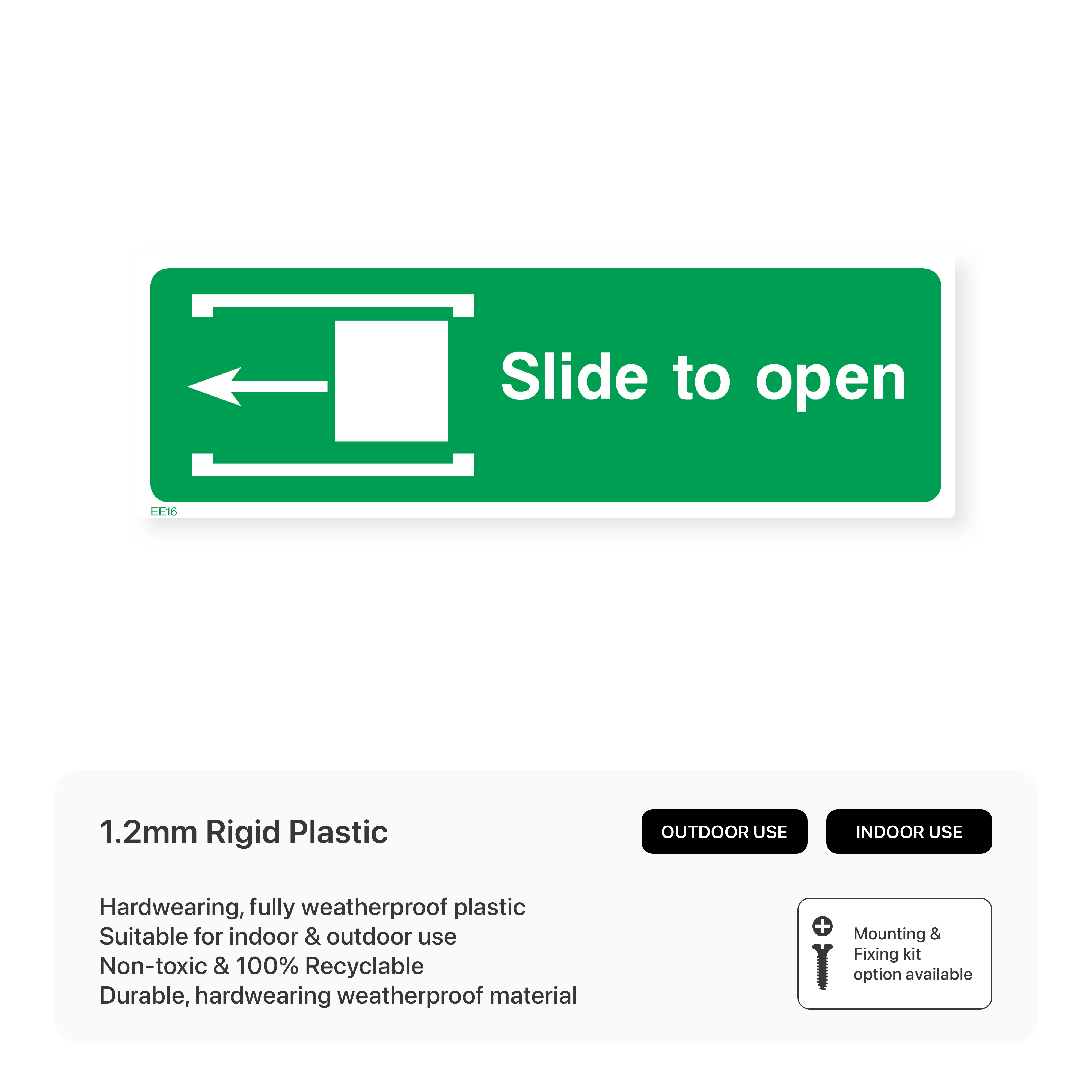 Slide to Open - Left Sign – Safety Signs & Stickers