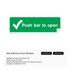 Push bar to open door sign