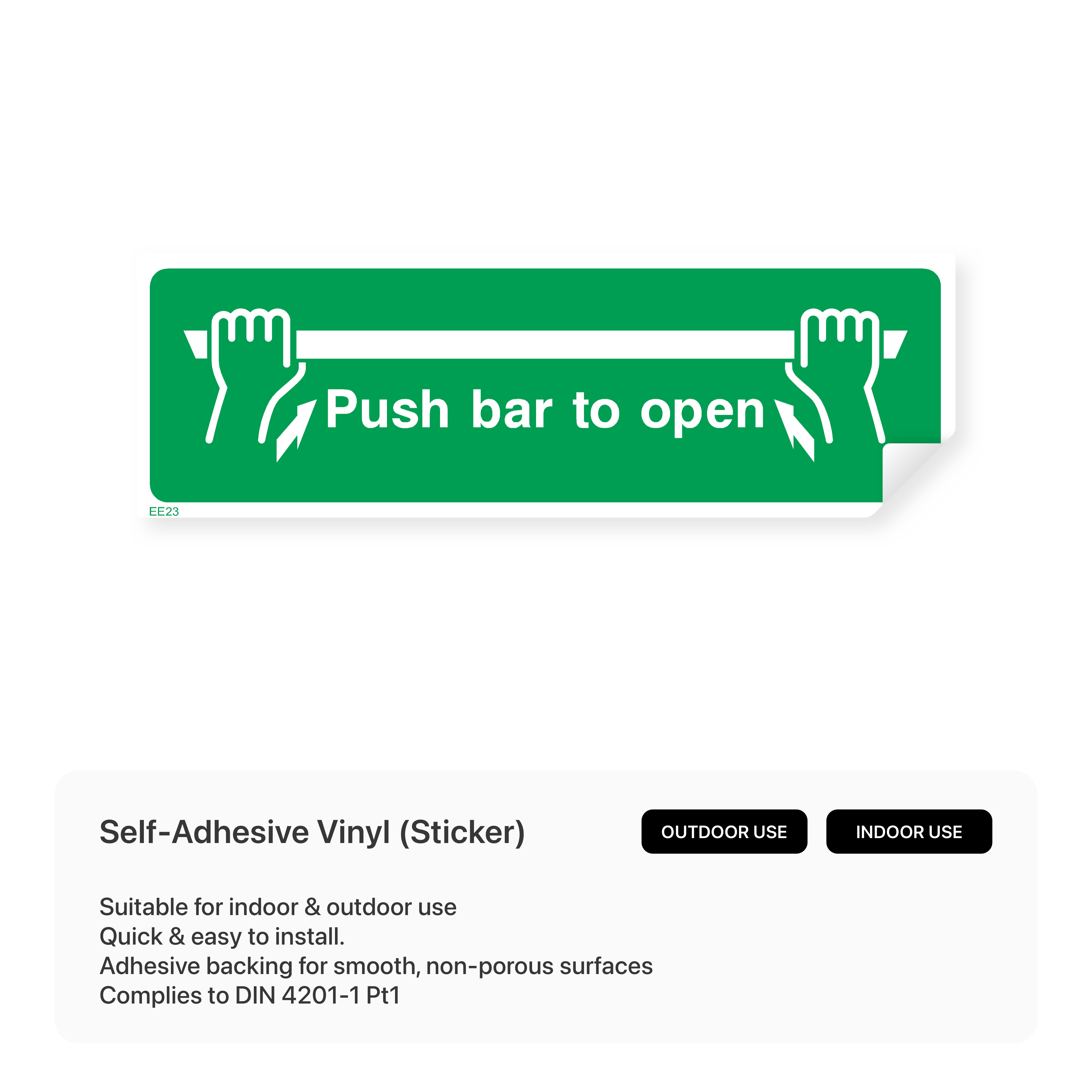 Push bar to open door sign