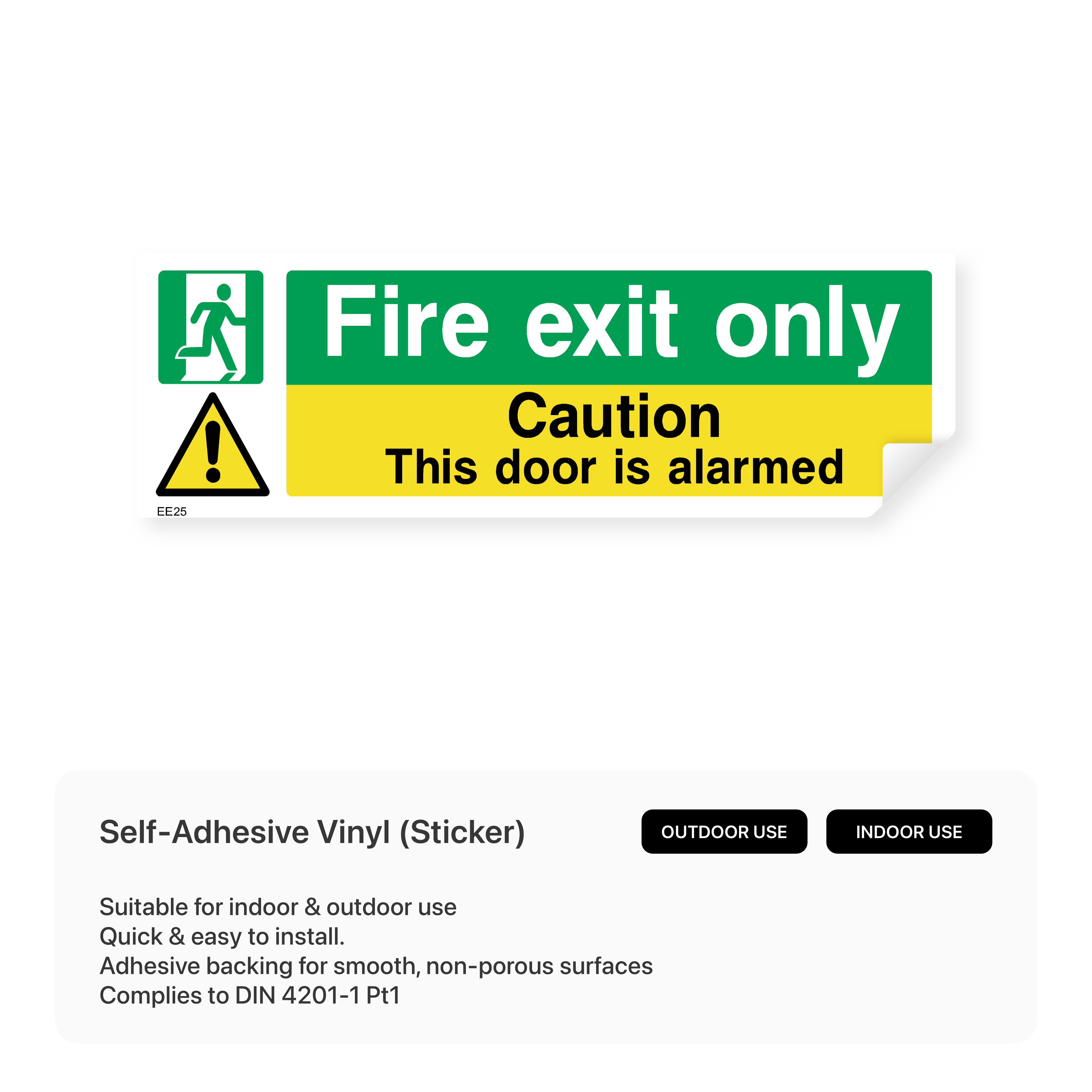 Alarmed fire exit sign