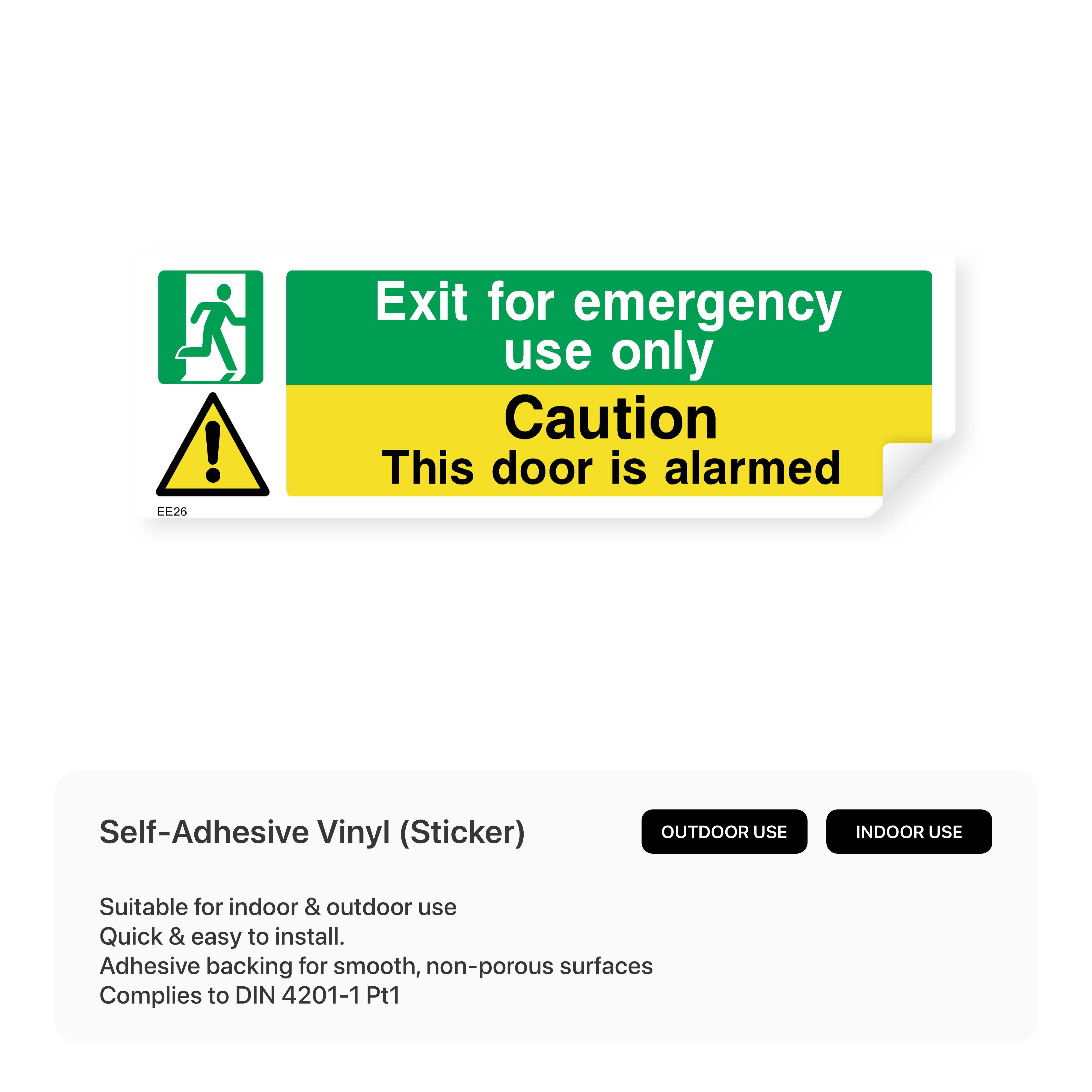 Alarmed emergency exit sign