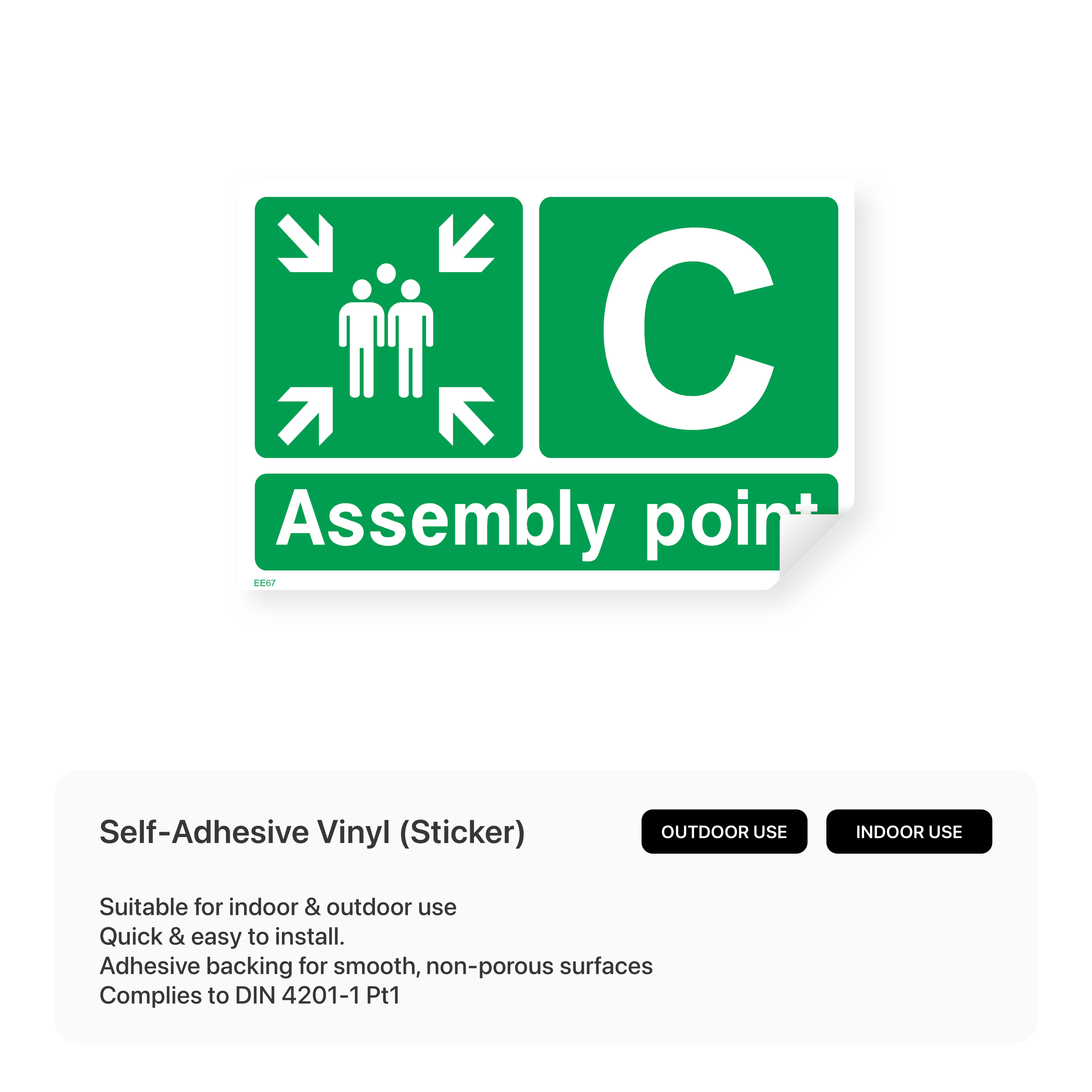 Assembly point C sign