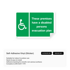 Sign indicating disabled persons evacuation plan