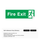 Fire exit sign with right arrow