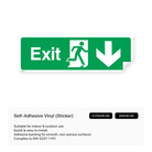 Exit sign with down arrow