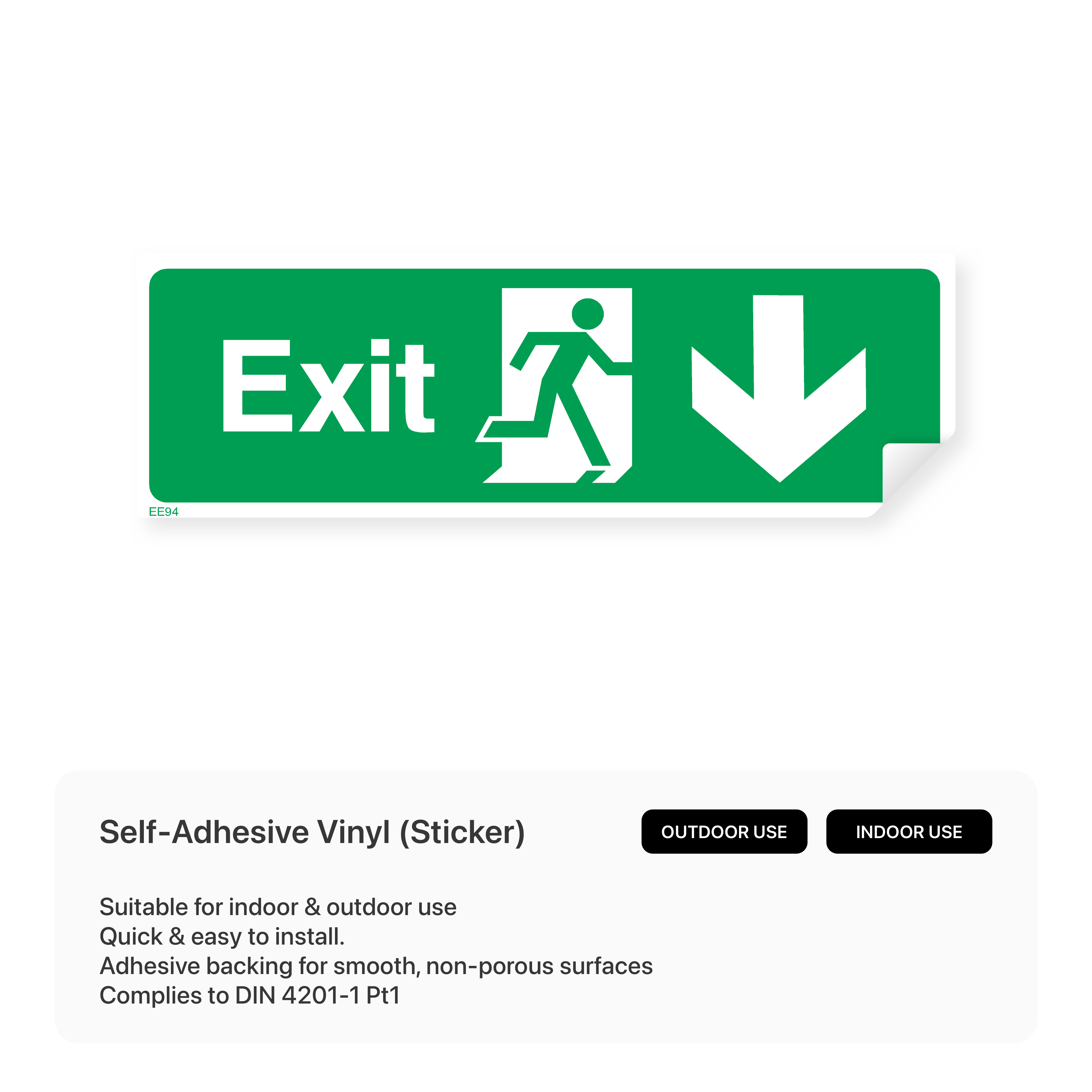 Exit sign with down arrow