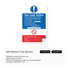 Gas leak action sign