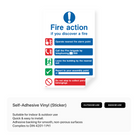 Fire action sign instructing not to collect belongings