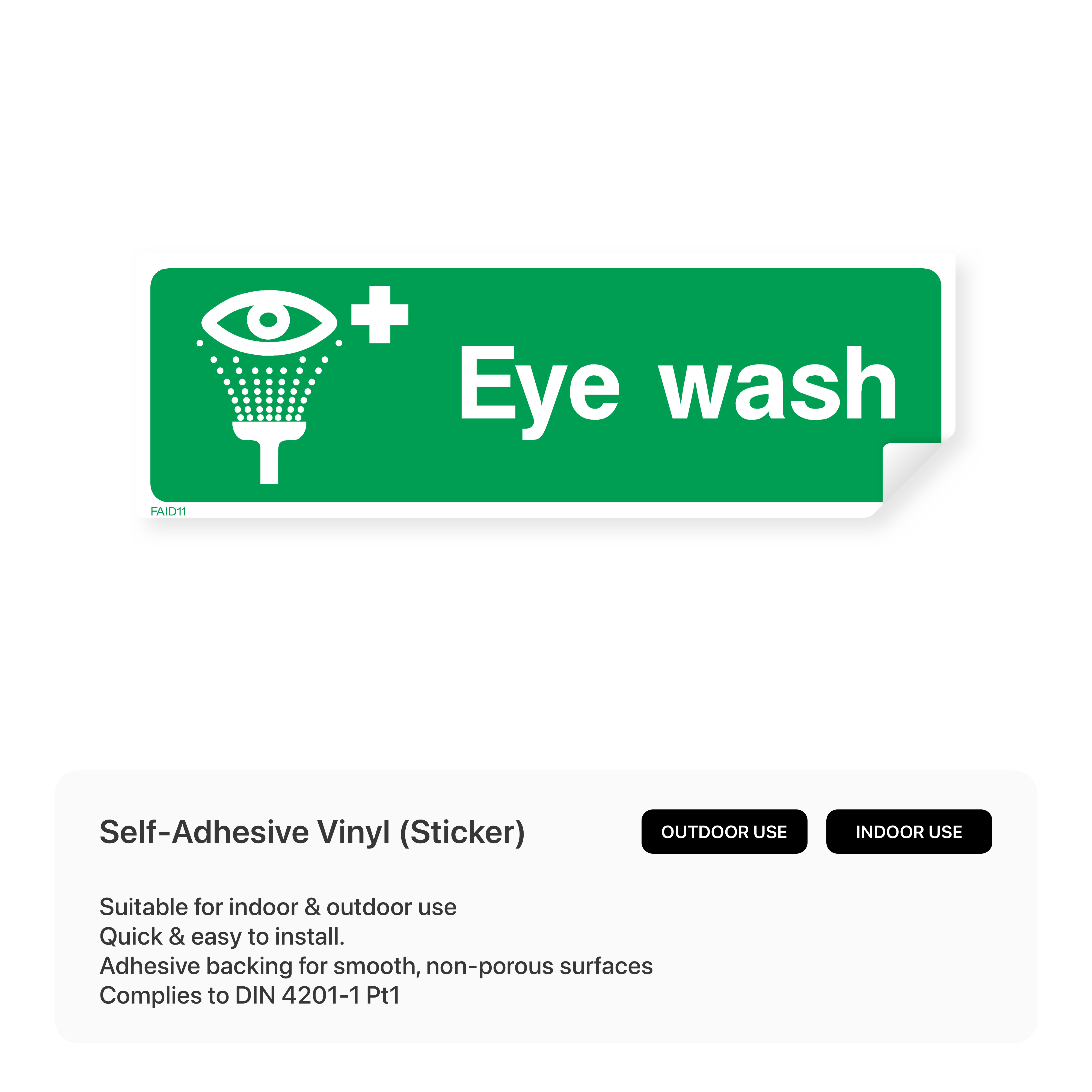 Eye wash sign