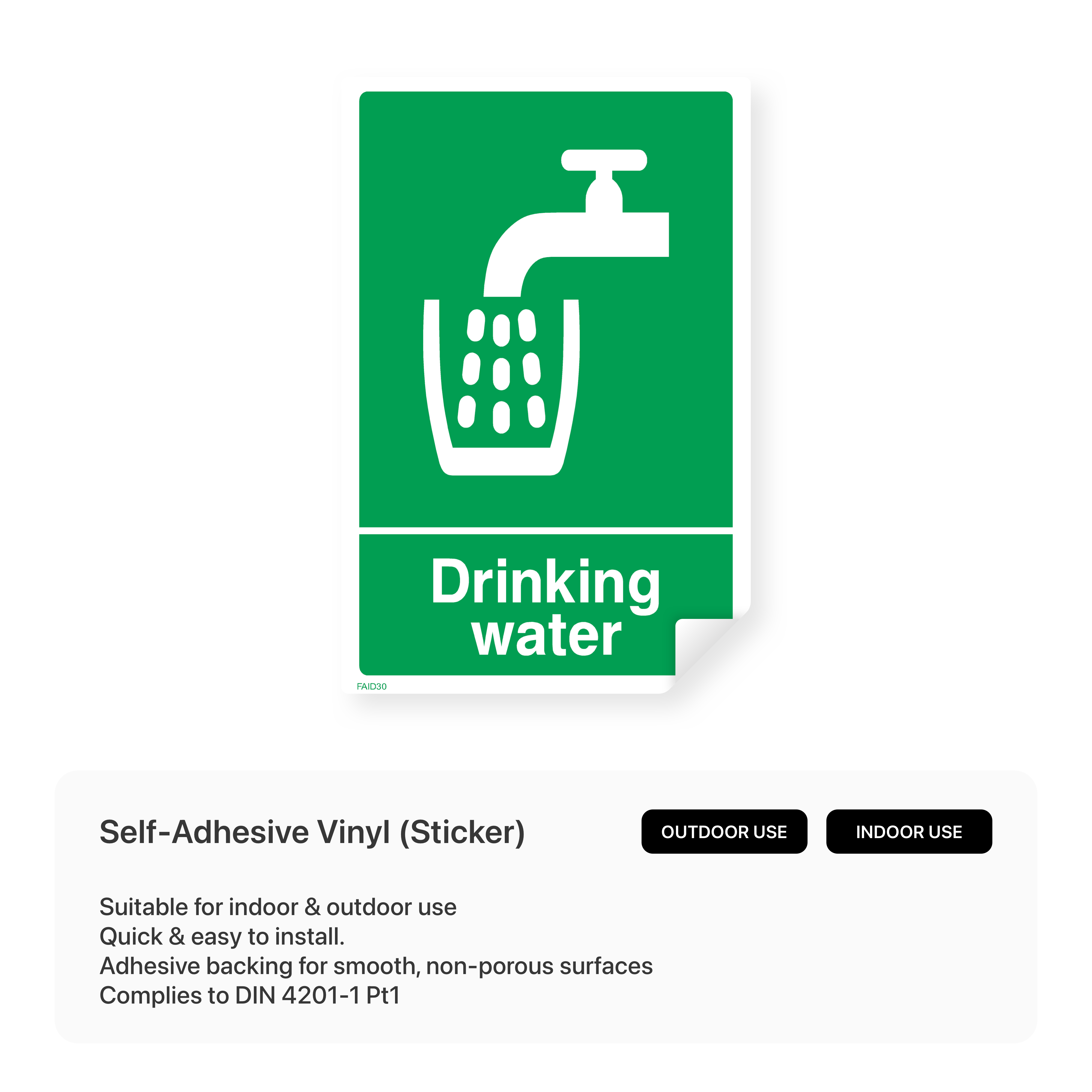 Drinking water sign