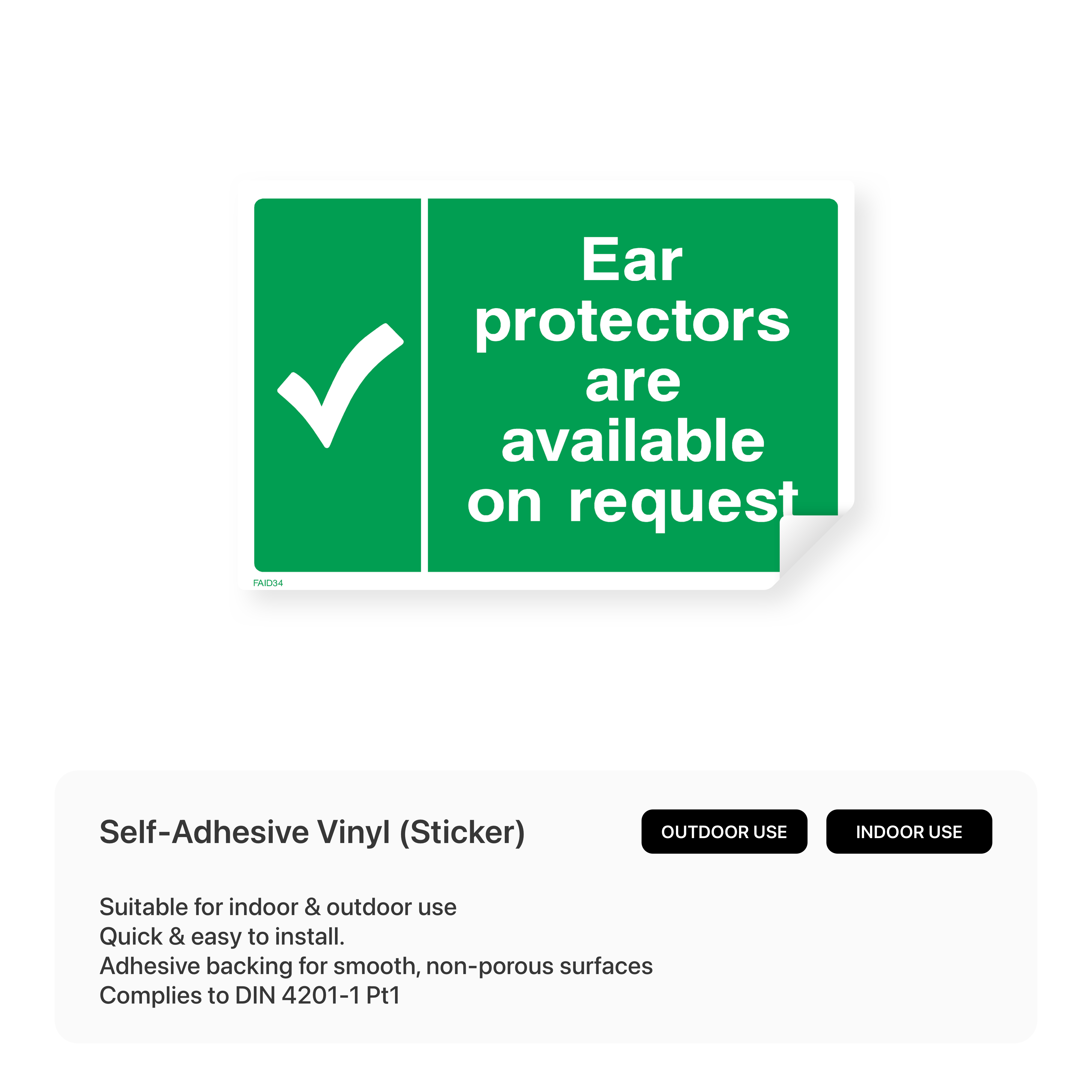 Ear protection sign