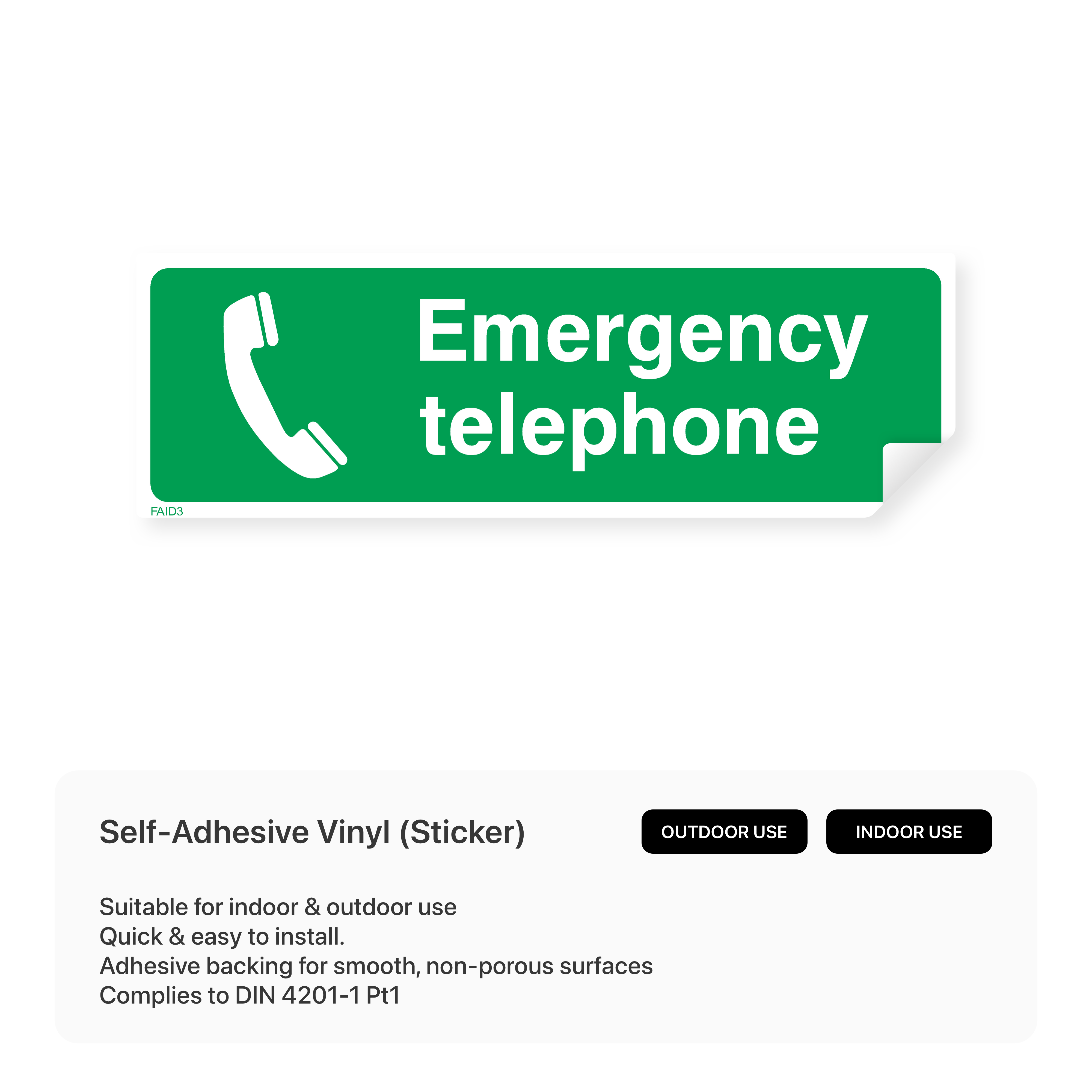 Emergency telephone sign